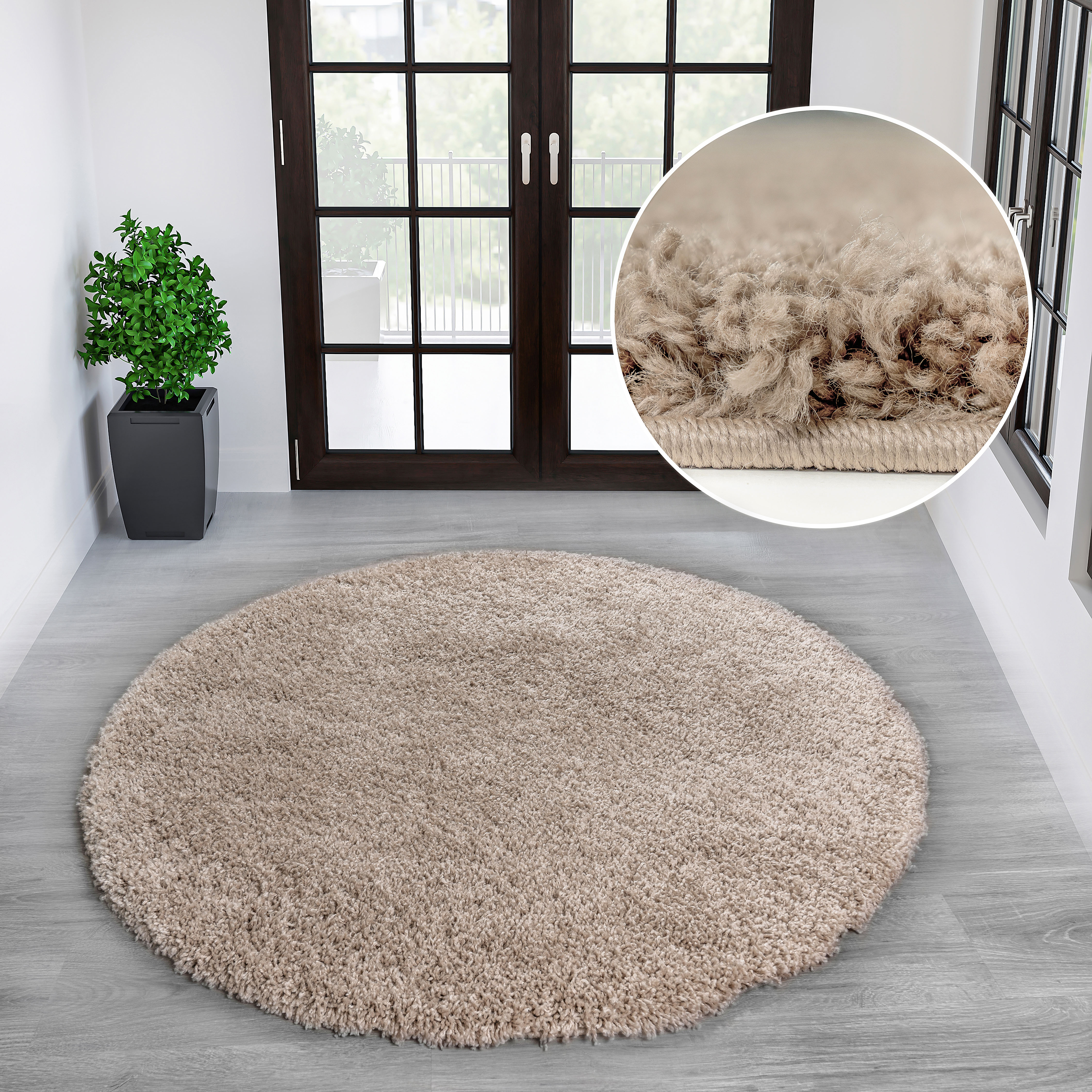 OTTO home Hochflor-Teppich "Viva Shaggy, in Standard- und Premium-Qualität, 30 mm oder 45 mm Höhe" rund 30 mm Höhe Uni Farben, einfarbig, weich, kuschelig, Läufer, Kundenliebling