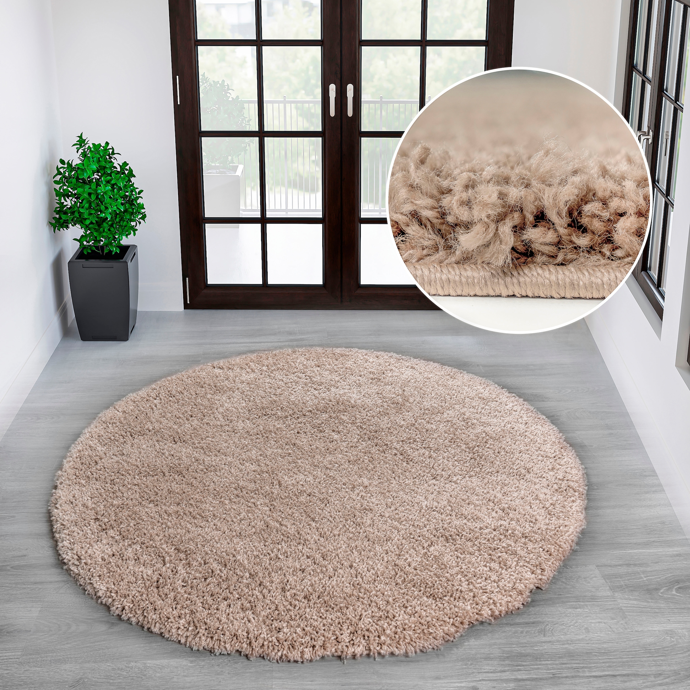 OTTO home Teppich "Shaggy 30" rund 30 mm Höhe Teppich in Uni-Farben, besond günstig online kaufen