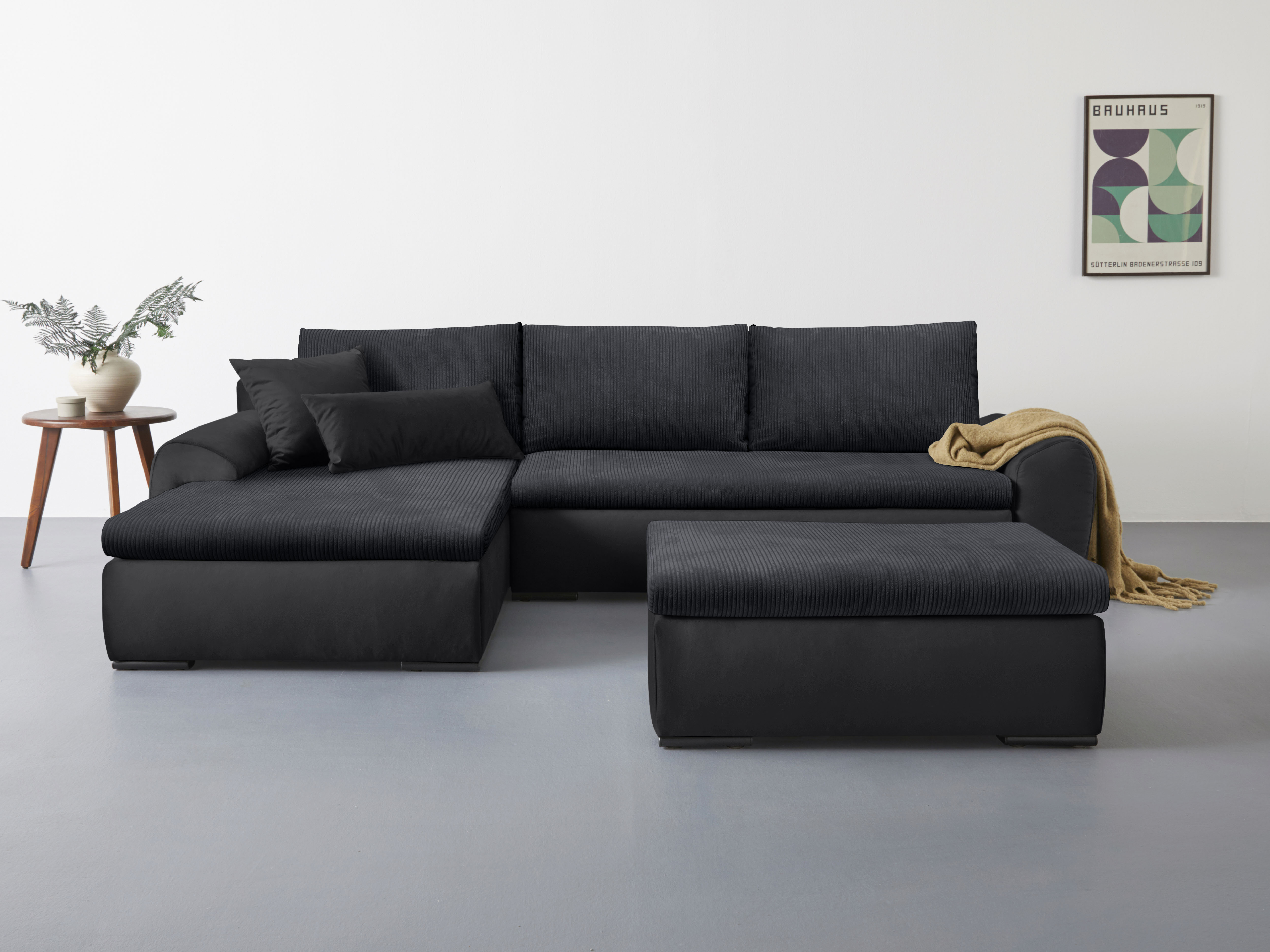 Home affaire Ecksofa "Win L-Form, B: 285 cm - OTTO. Verlässliche Qualität." 2 Zierkissen, optional Schlaffunktion & Bettkasten