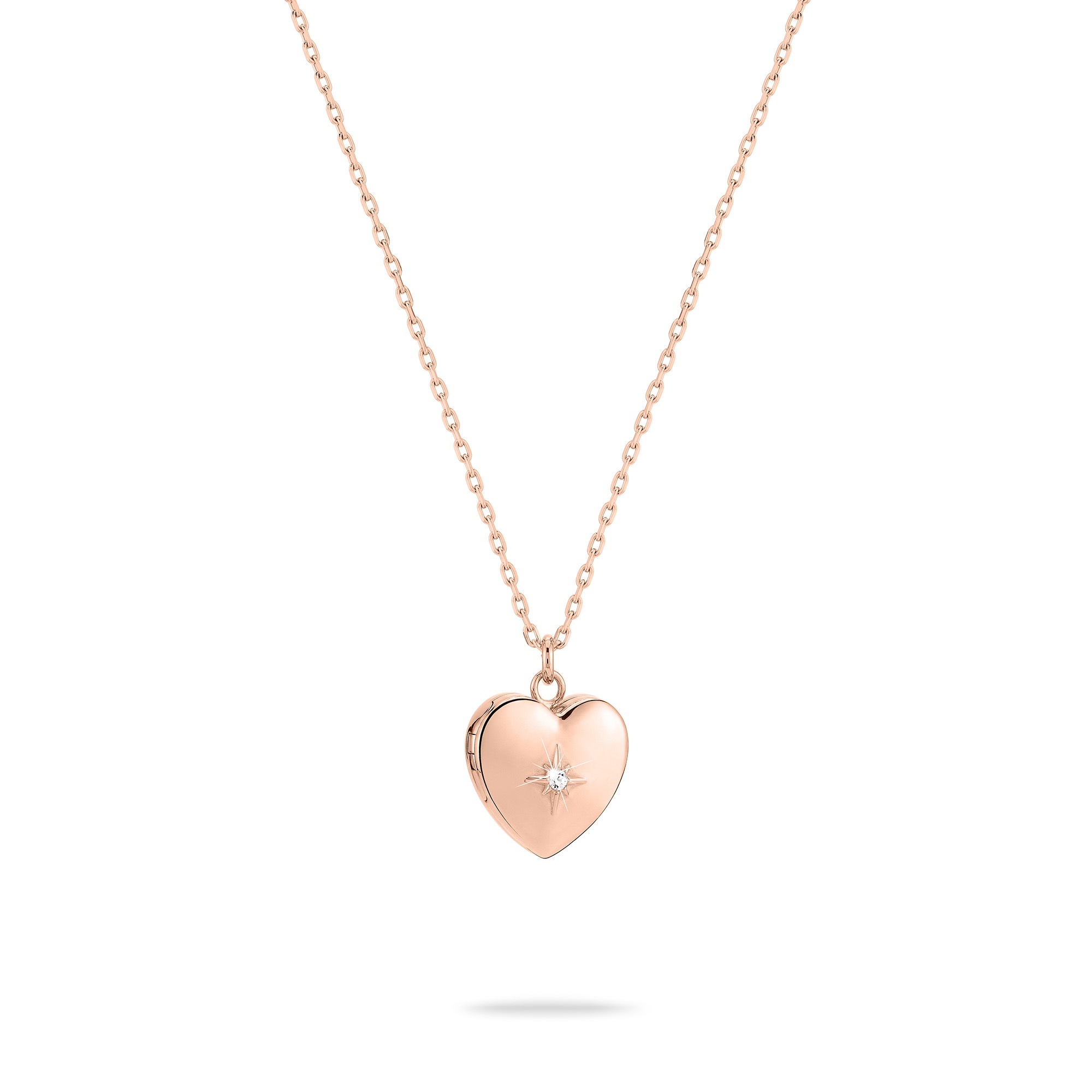 TAMARIS Damen Kette mit Anhänger "Schmuck Geschenk Edelstahl Halskette Herz Medaillon zum öffnen", Edelstahl, L: 50roségoldfarben, Edelstahl,