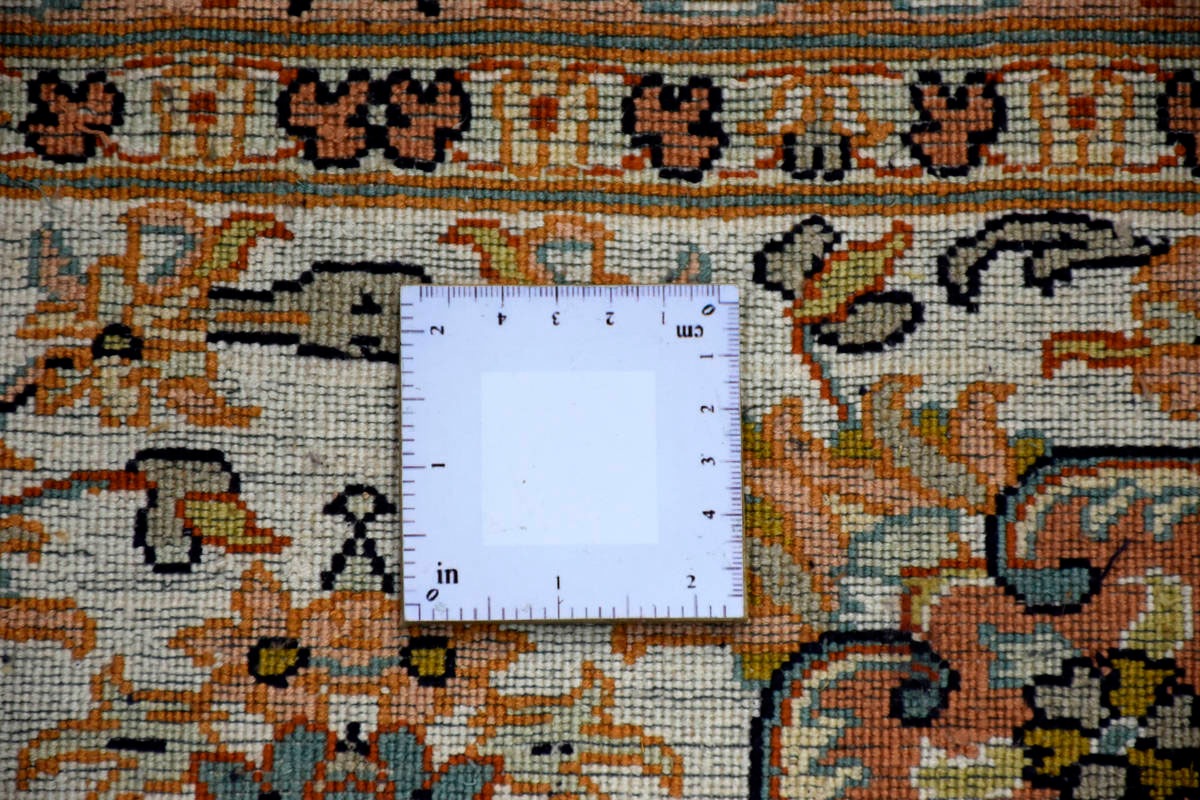 Kayoom Seidenteppich »Kashan 4875«, rechteckig, 10 mm Höhe, Einzelstück mit Zertifikat, Wohnzimmer