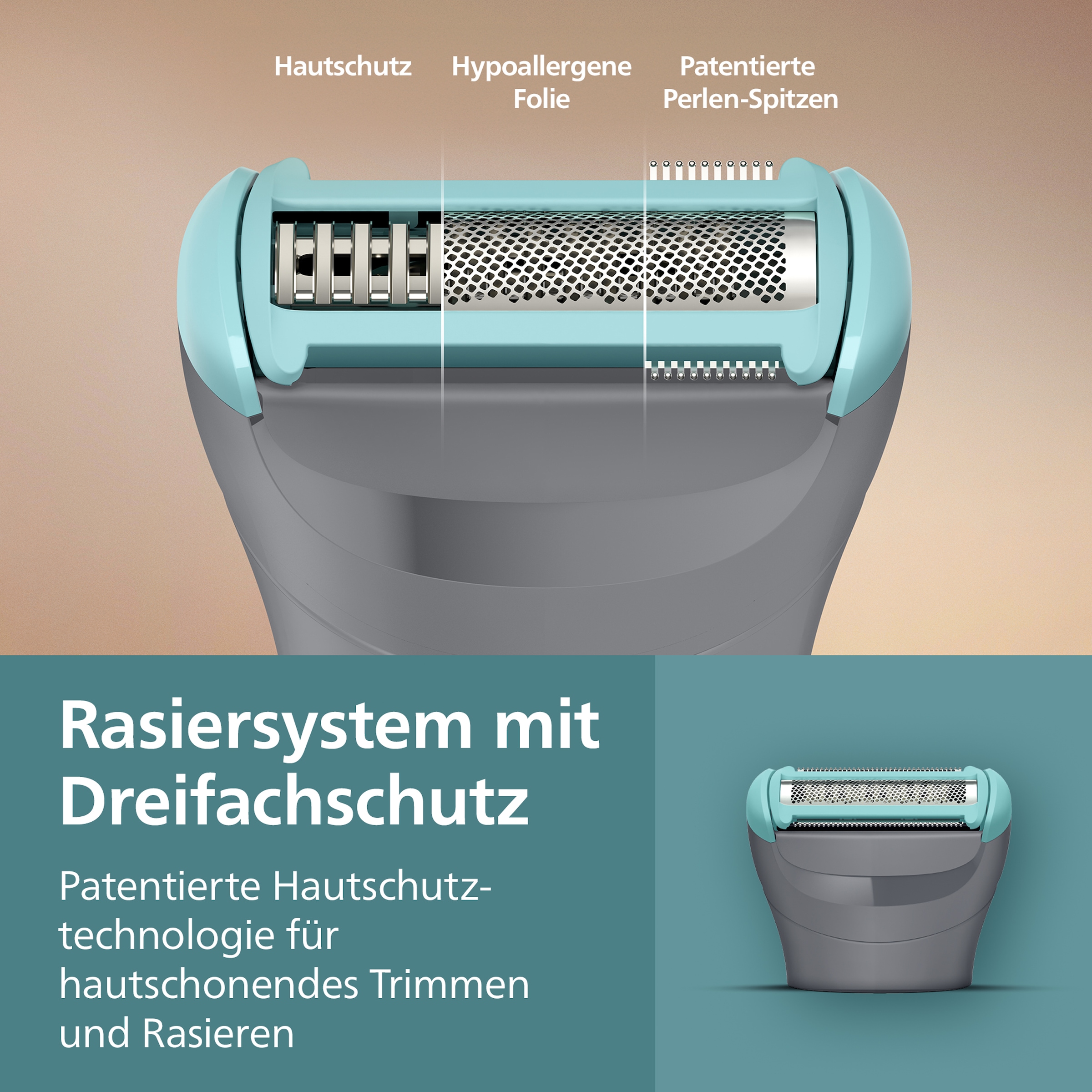 Philips Elektrokörperrasierer »Serie 3000 BG3485/15«, 3 St. Aufsätze, mit Triple Protect-Rasiersystem, wasserfest, inkl. Aufbewahrungstasche