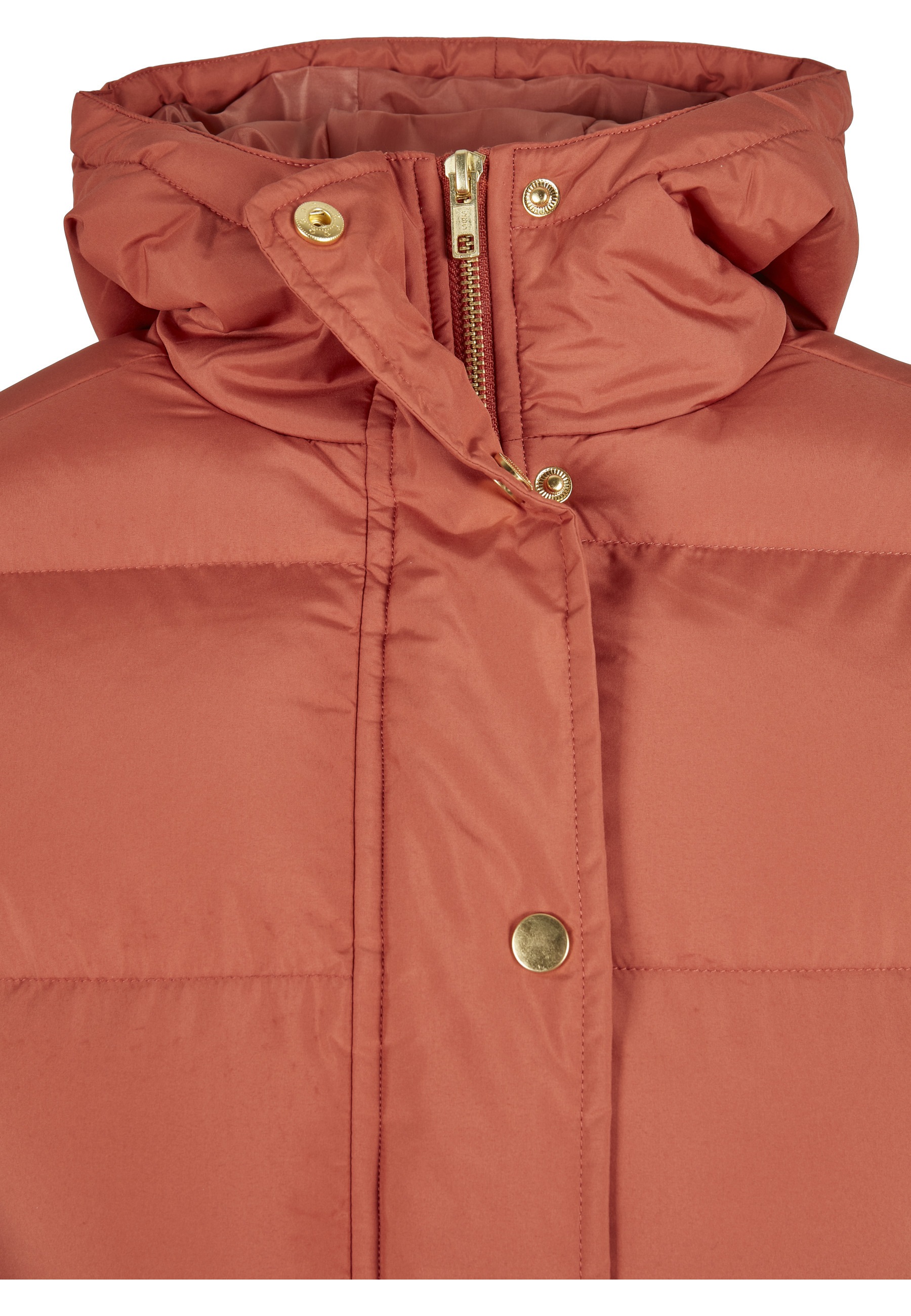 Winterjacke URBAN CLASSICS "Urban Classics Damen Ladies Hooded Puffer Jacket", Damen, Gr. XXL, rotearth, 100% Polyester, unifarben, normal, ohne Ausschnitt, Jacken Winterjacke 2