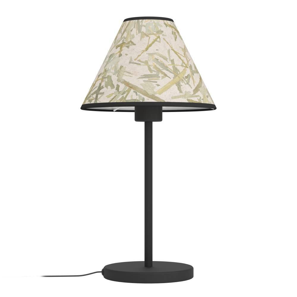 EGLO Tischleuchte »OXPARK«, 1 flammig, Leuchtmittel E27 | ohne Leuchtmittel, Nachttischlampe, Japandi Design, Tischleuchte, Textil, Bambusblättern