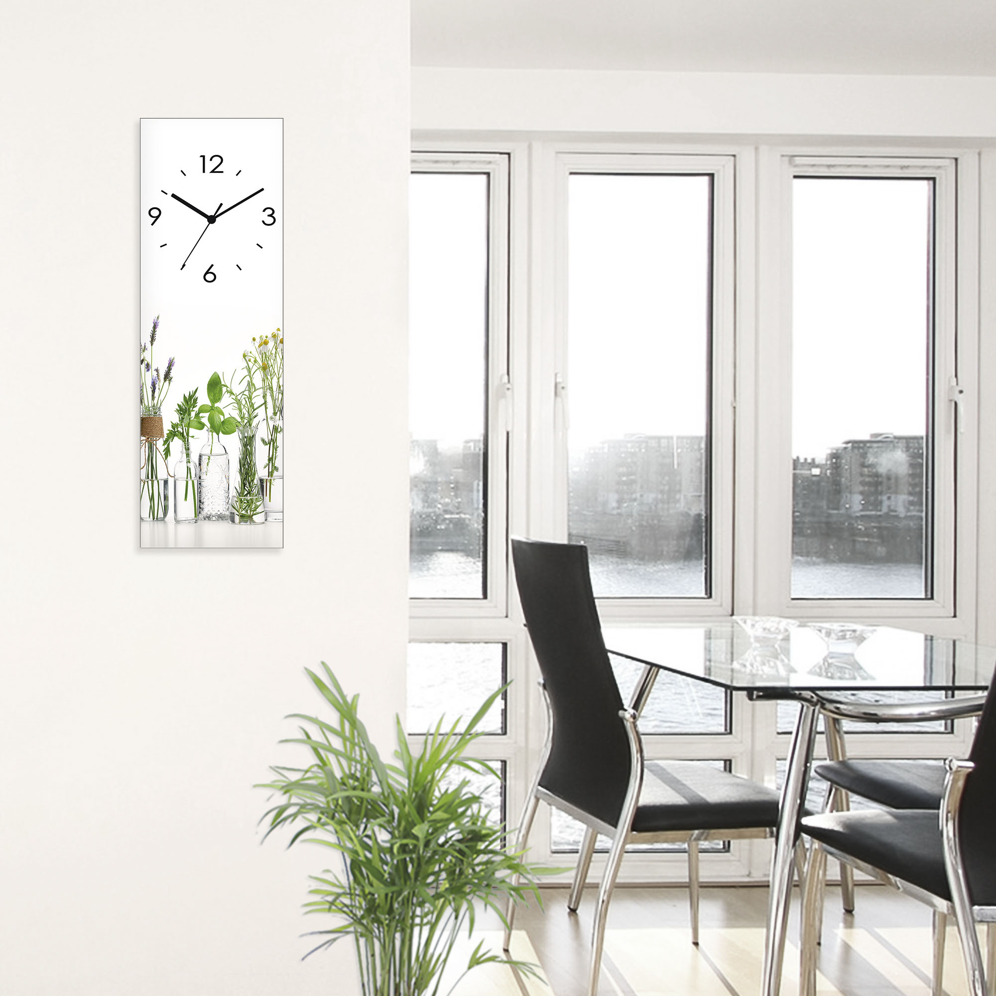 Thumbnail - Artland Wanduhr "Glasuhr Öle mit Kräutern", wahlweise mit Quarz- oder Funkuhrwerk, lautlos ohne Tickgeräusche