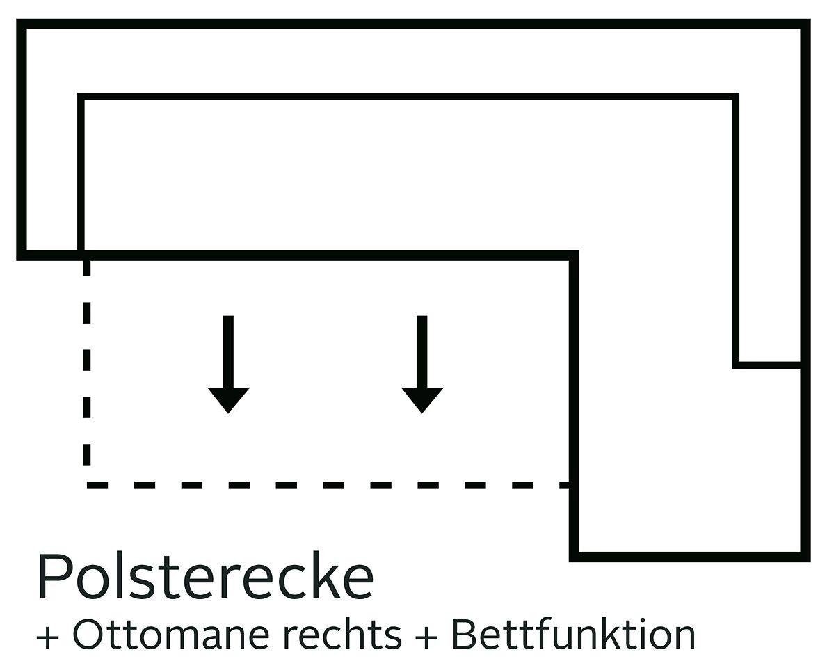 COTTA Ecksofa »Enterprise L-Form«, mit Arm- & Kopfteilverstellung, wahlweise mit Bettfunktion