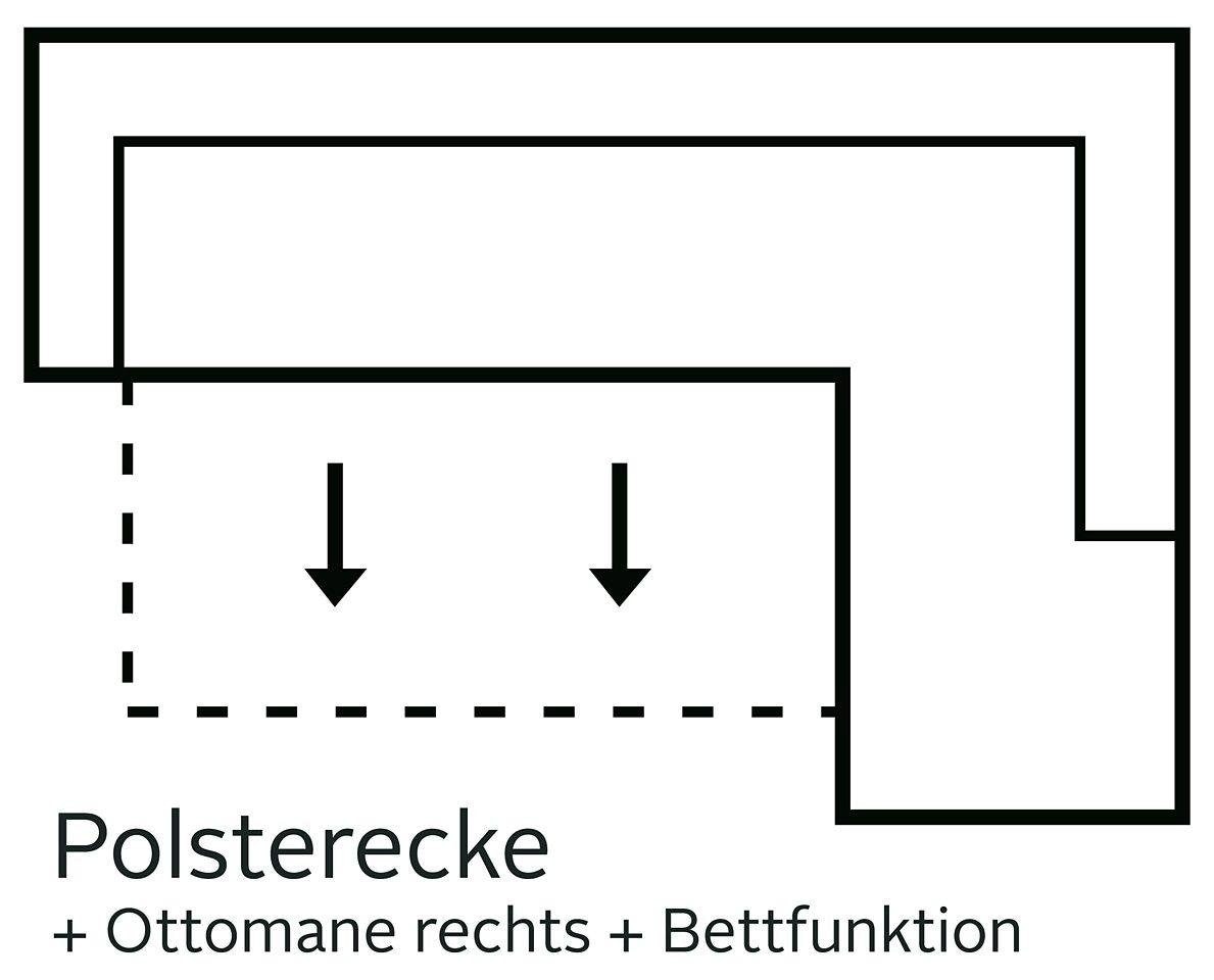 COTTA Ecksofa »Enterprise L-Form«, inklusive Kopfteilverstellung, wahlweise mit Bettfunktion