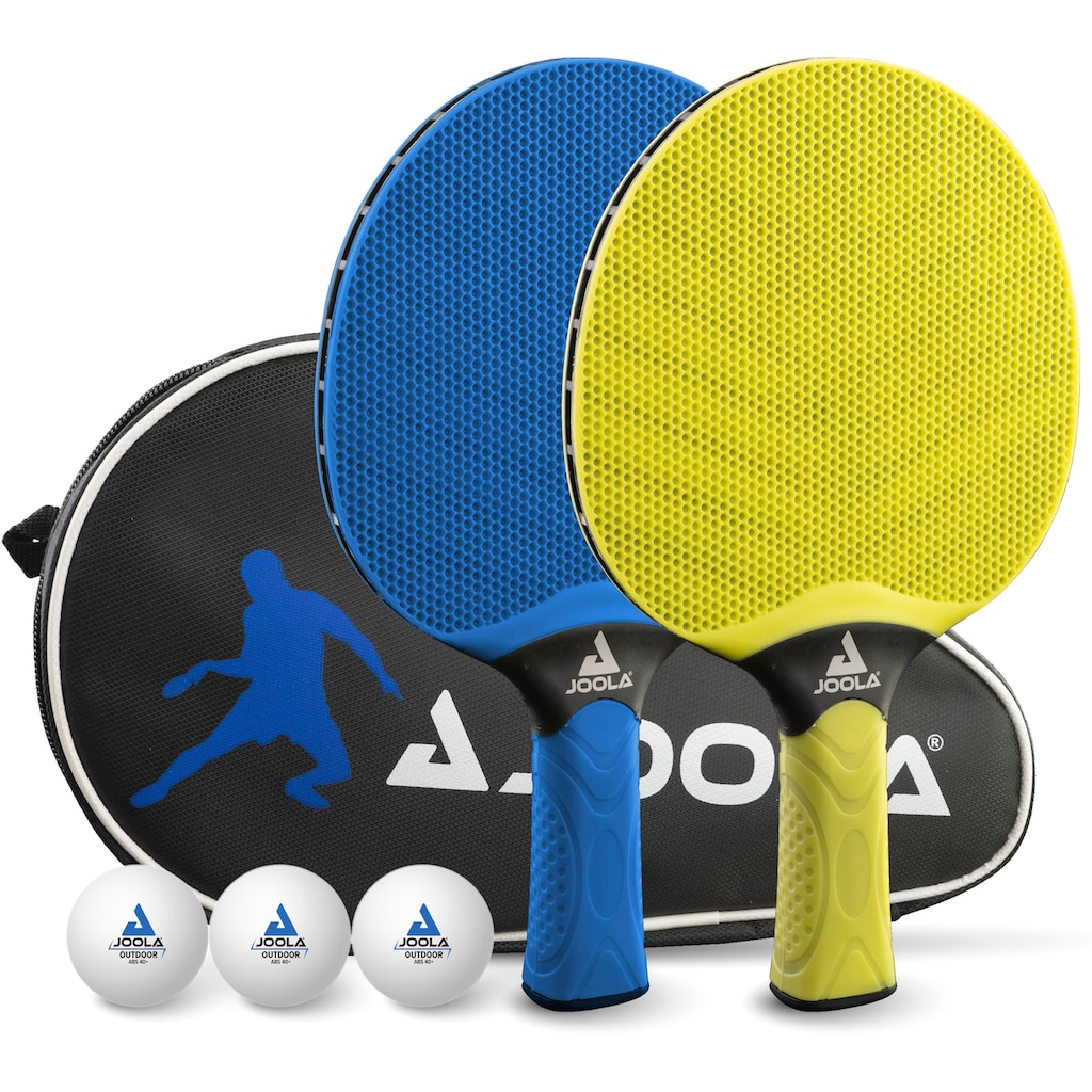 Joola Tischtennisschläger »VIVID Outdoor«, (Set, 6 tlg., mit Bällen-mit Schlägerhülle)