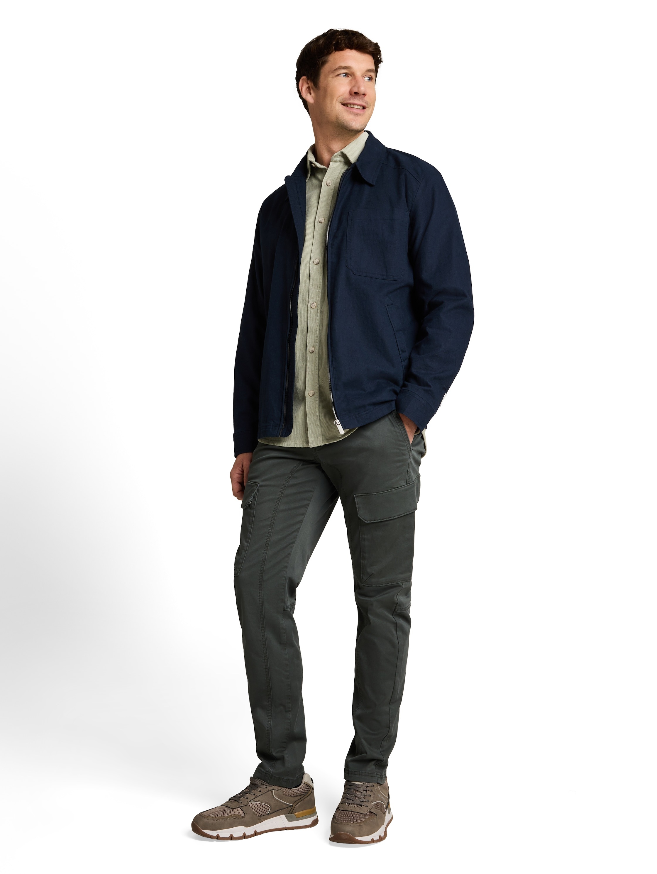 TOM TAILOR Langarmhemd aus weichem Cord / Knopfleiste