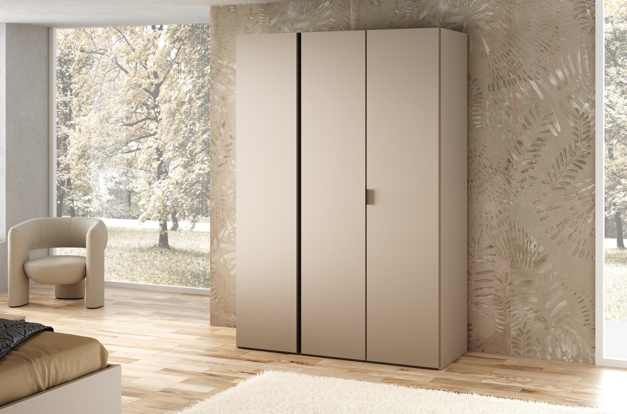 INOSIGN Kleiderschrank »RUBINO, Drehtürenschrank,Schlafzimmerschrank mit hochwertigem Alugriff« 1 Stk. tlg. Made in Italy, in Breite wählbar, Basisausführung, Zubehör extra