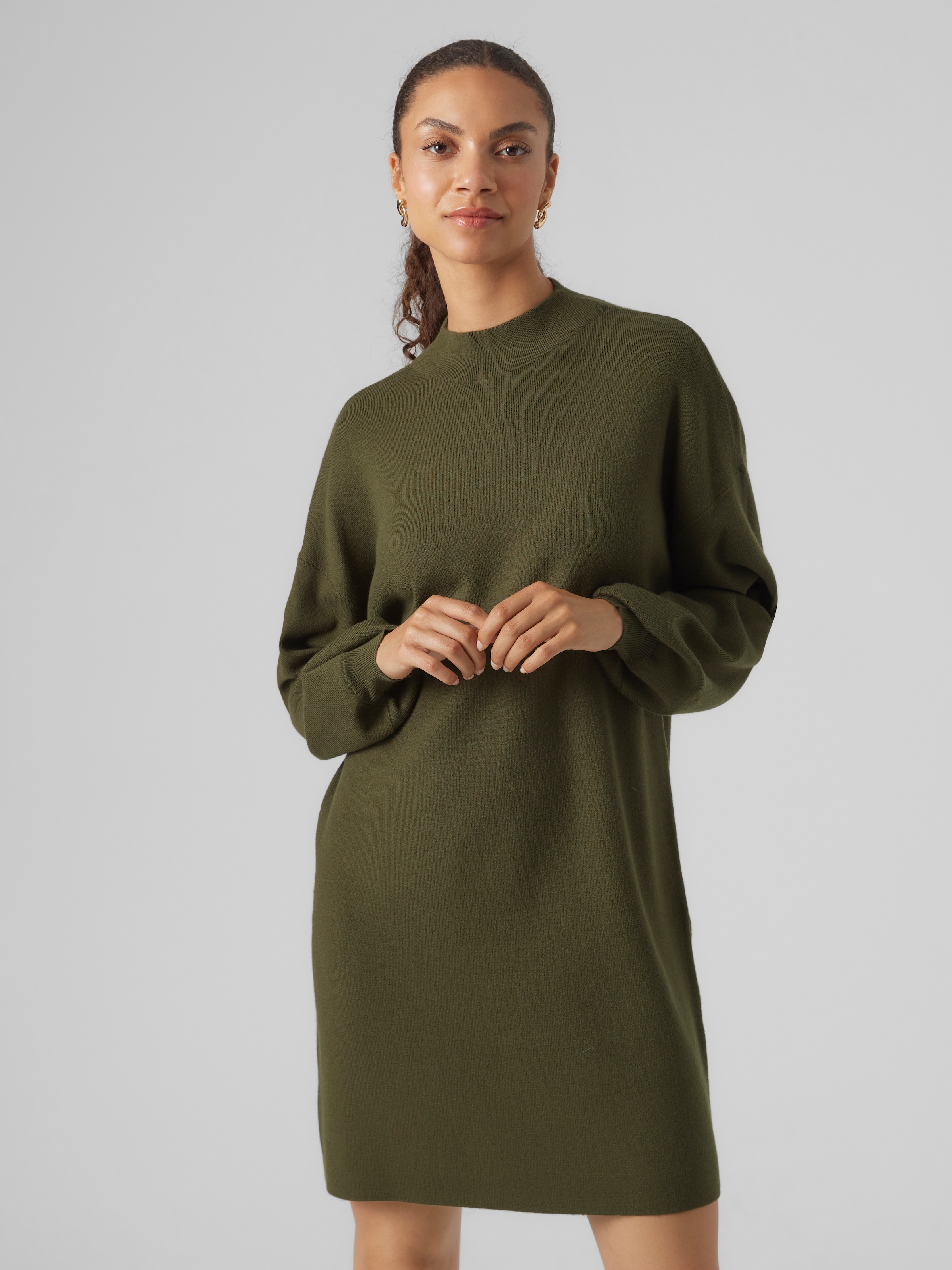 Vero Moda Strickkleid "VMNANCY LS FUNNELNECK DRESS GA NOOS" Viskosemischung, loose fit