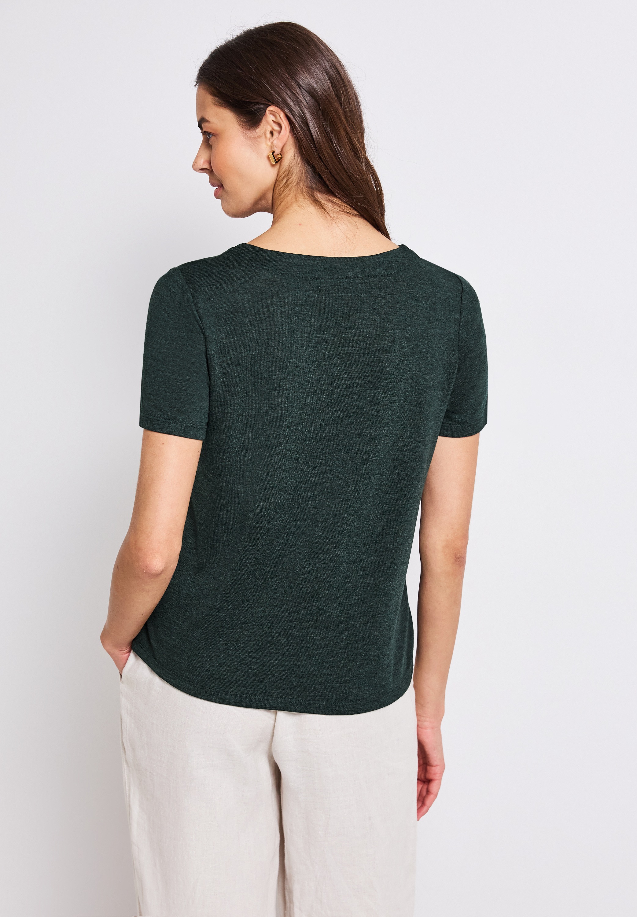STREET ONE T-Shirt, aus elastischem Materialmix günstig online kaufen