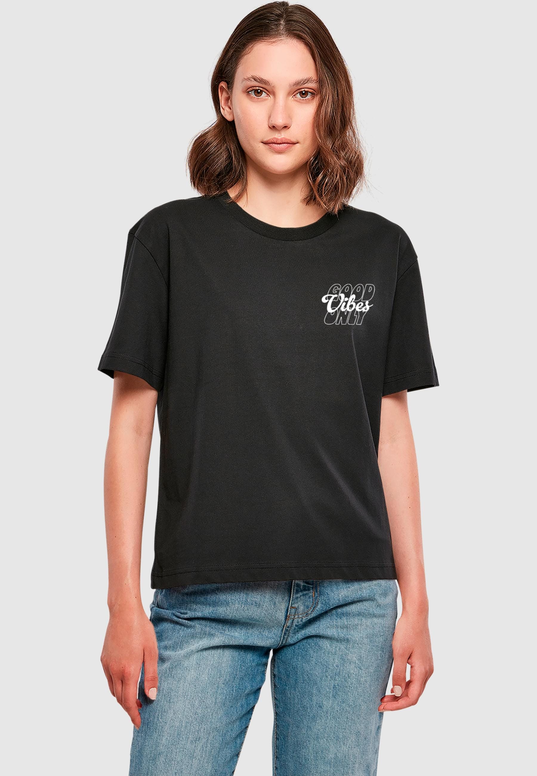 Miss Tee T-Shirt »Miss Tee Good Vibes Wording Tee«, (1 tlg.)