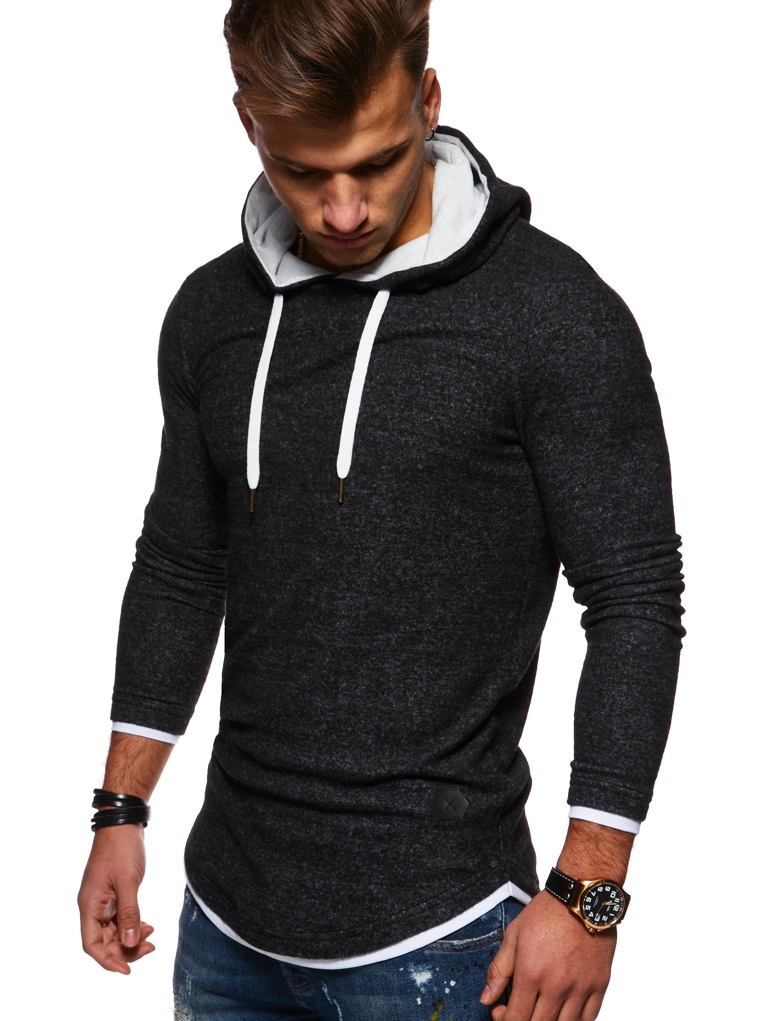 behype Kapuzensweatshirt "LAYER", im trendigen Layer-Look günstig online kaufen