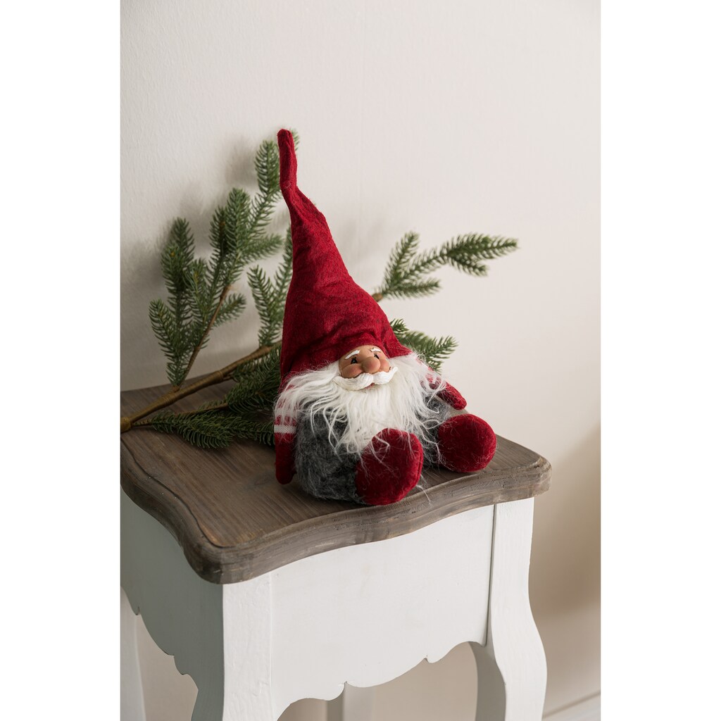 Myflair Möbel & Accessoires Weihnachtsfigur »Weihnachtsdeko rot«, Wichtel mit Filzmütze, Höhe ca. 22 cm