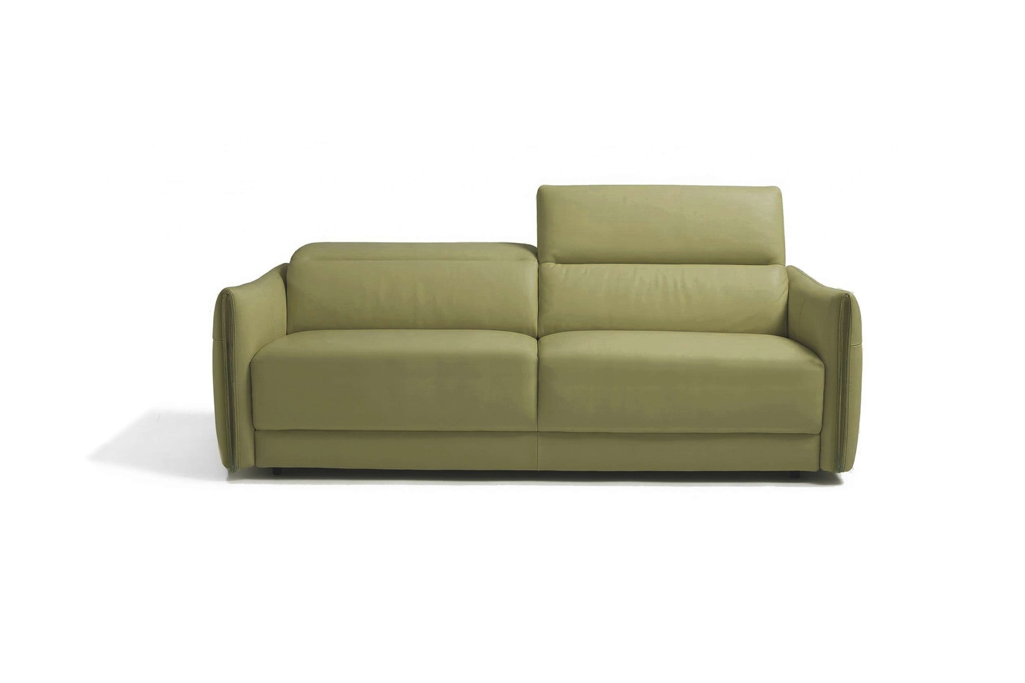 Egoitaliano Schlafsofa "FOX, 216 cm, Made in Italy-Designsofa mit Dauerschlaffunktion" Schlafsofa aus Echtleder Bull mit verstellbaren Kopfstützen