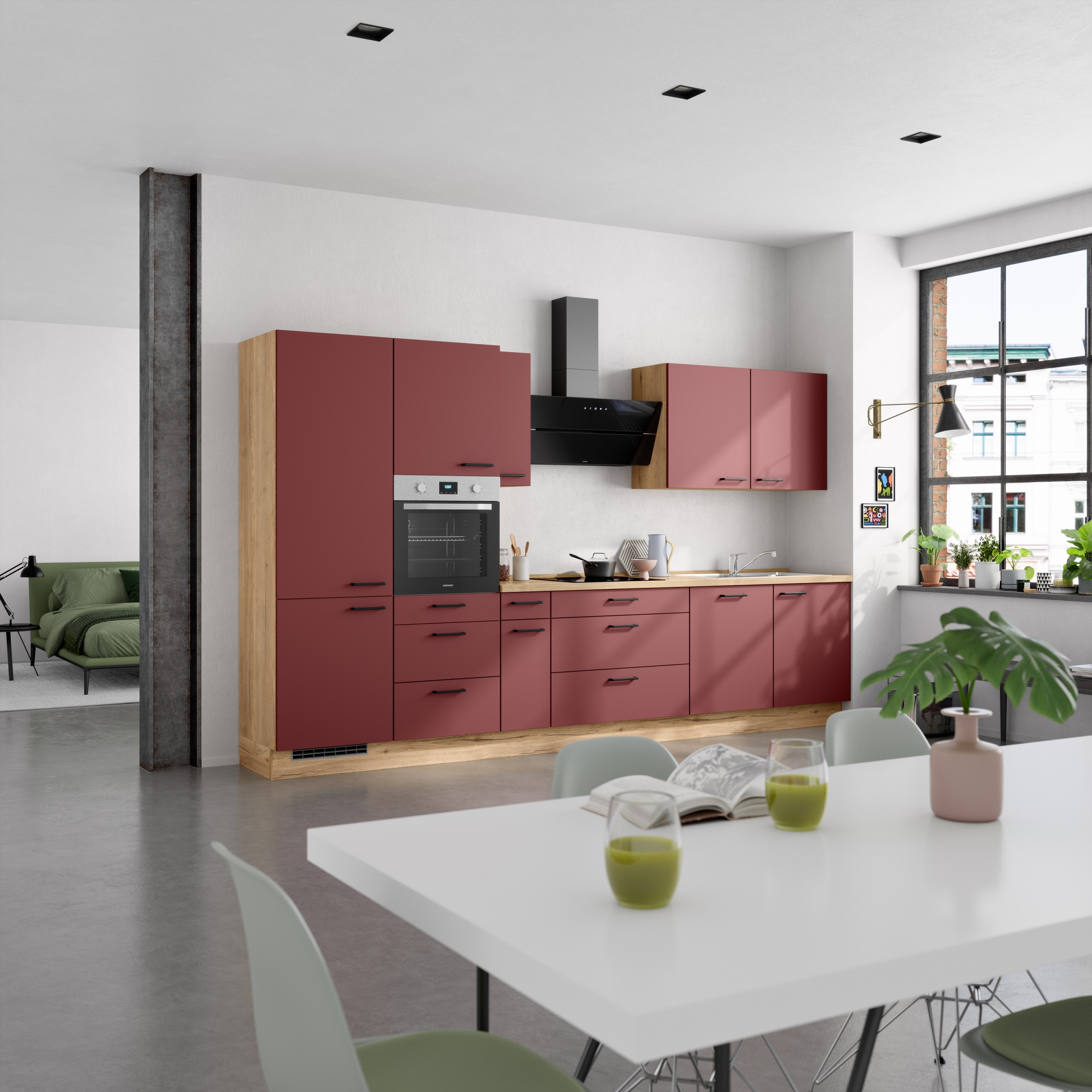 nobilia® Küchenzeile »"Easytouch II"«, vormontiert, Ausrichtung wählbar, Breite 360 cm, wahlw. mit E-Geräten