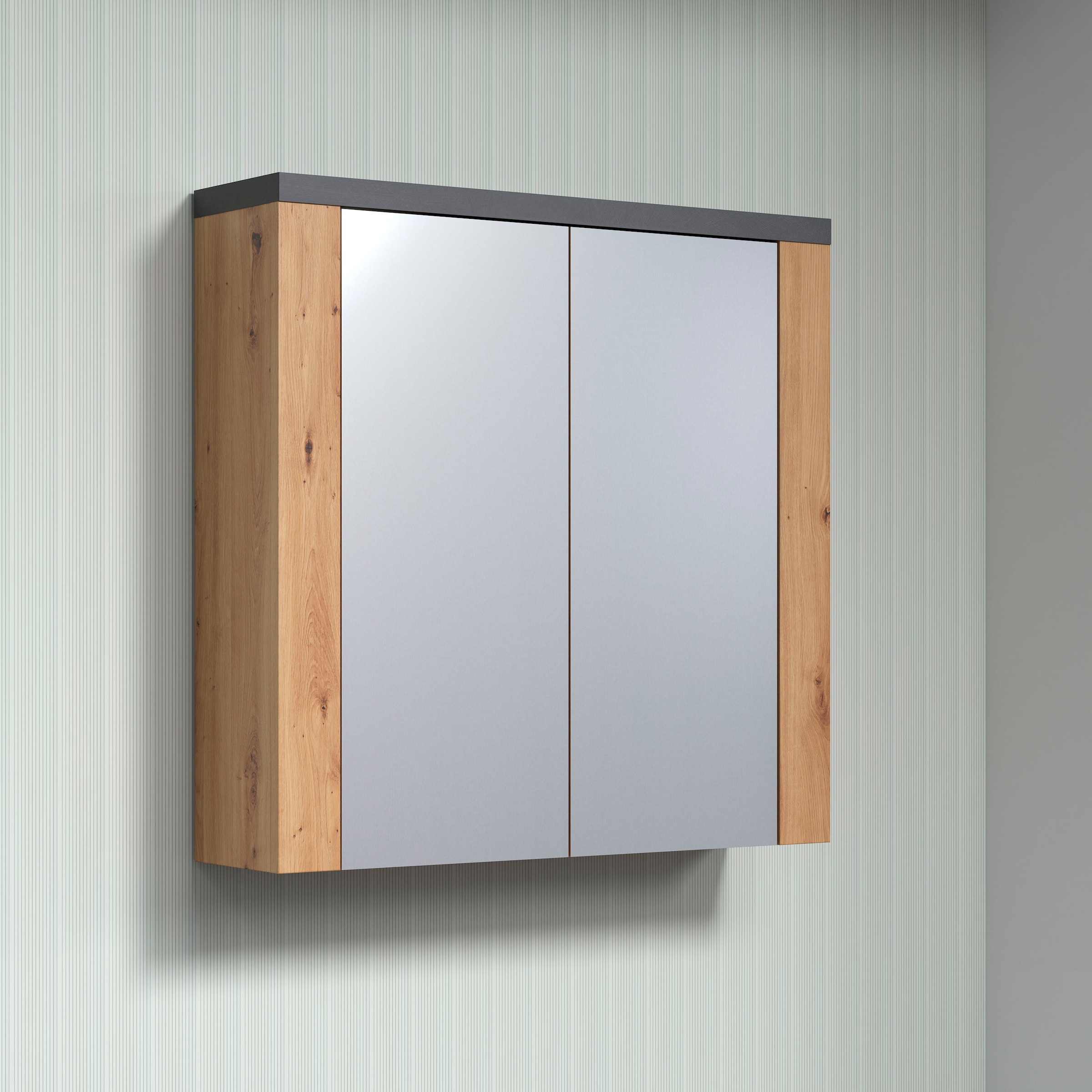 welltime Spiegelschrank "Ambres" Badspiegel in matter Echtholzoptik - Maße günstig online kaufen