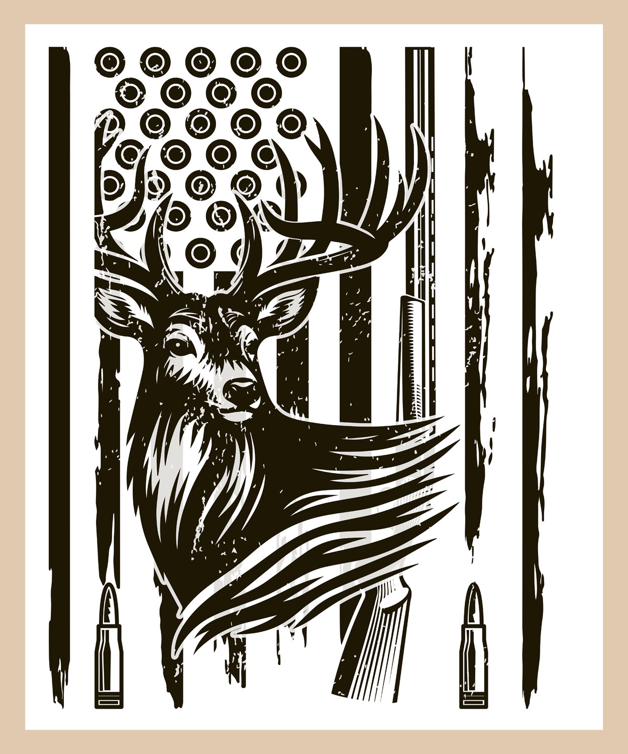 queence Bild mit Rahmen »Hirsch abstrakt«, Hirsch-Hirschbilder-Hirsche-Jahreszeiten-Weihnachten, (1 St.), Premium Rahmenbild, liebevolle Handarbeit
