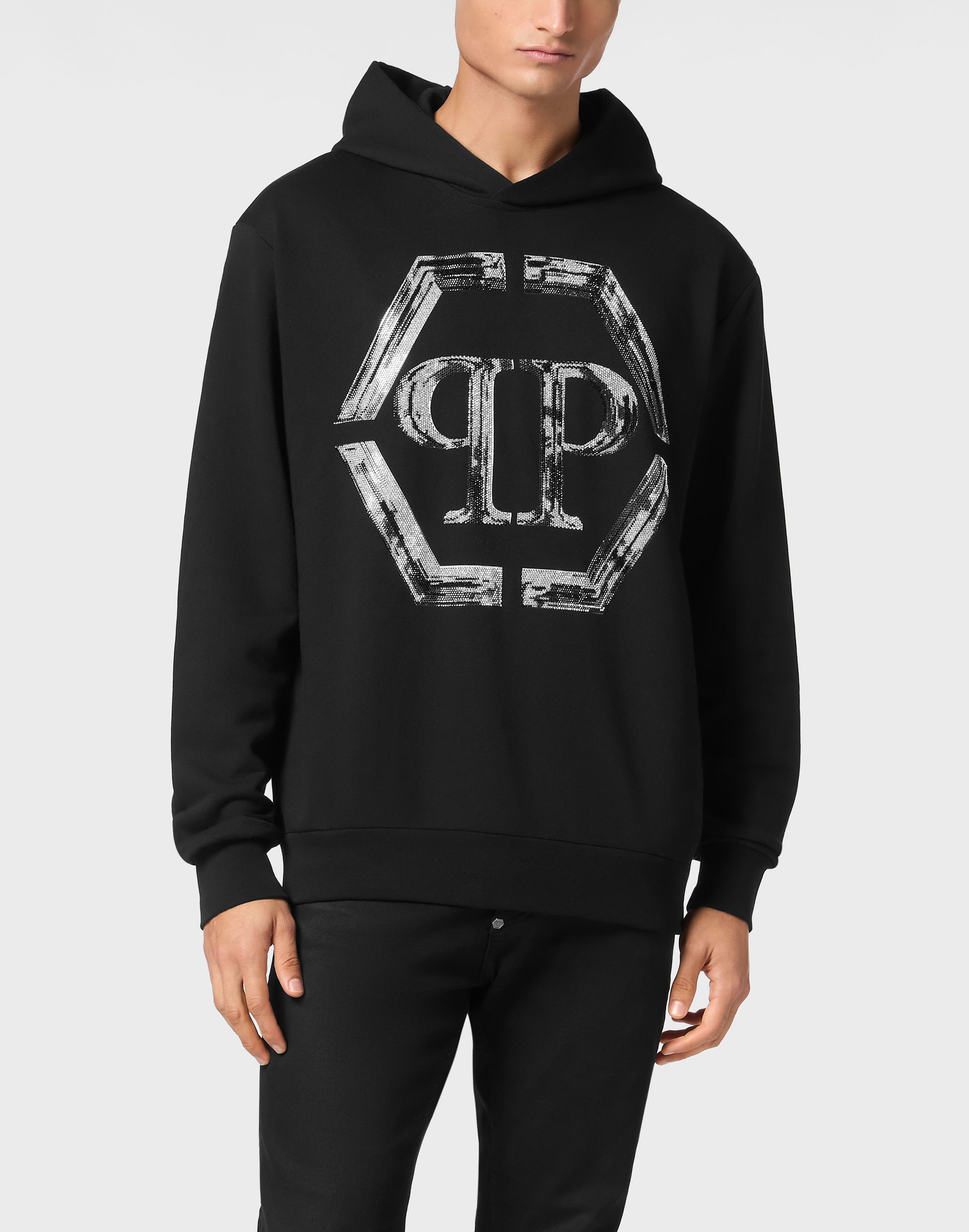PHILIPP PLEIN Sweatshirt "Hexagon Mit Schmucksteinen" günstig online kaufen