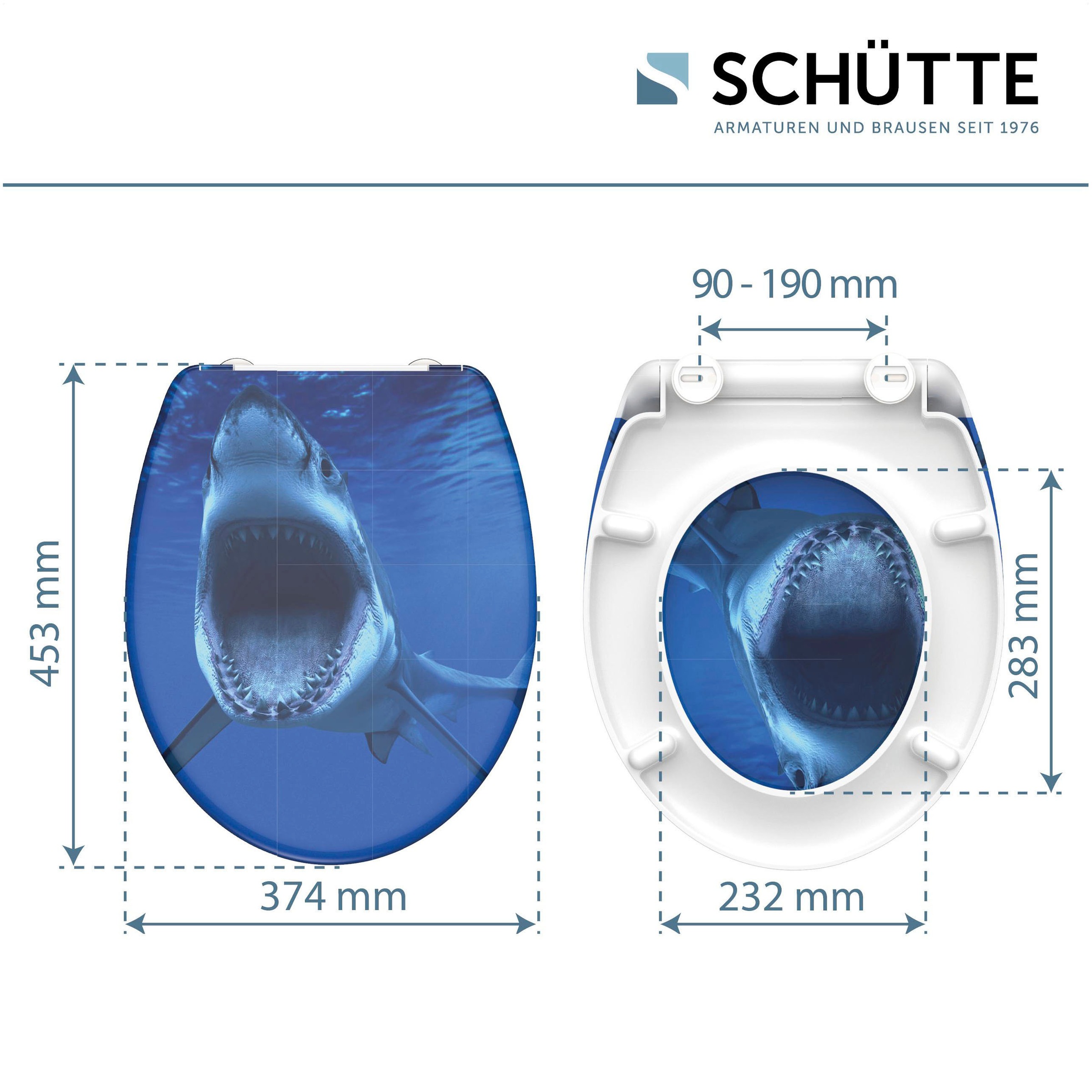 Schütte WC-Sitz »Shark«, Duroplast, mit Absenkautomatik und Schnellverschluss