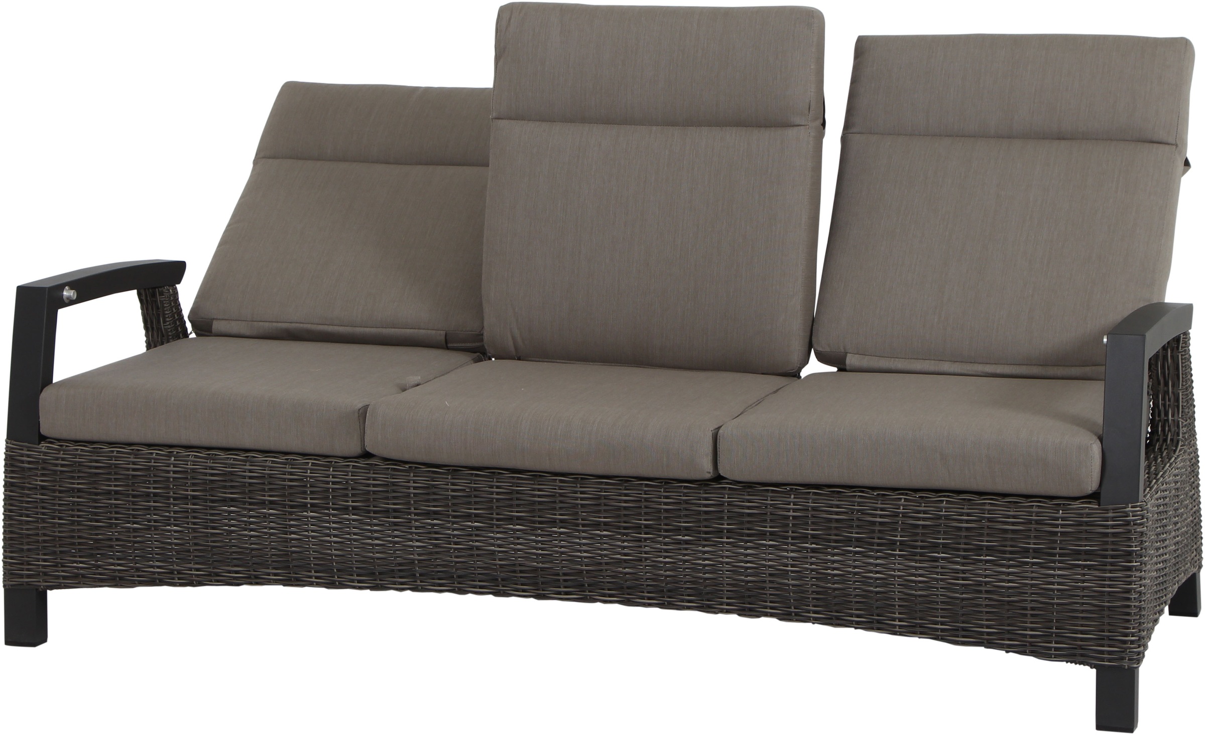 Siena Garden Gartenlounge-Bank »CORIDO Lounge 3er Sofa in charcoal grey« Gestell Alu matt anthrazit, mit Sitz- u. Rückenkissen taupe meliert