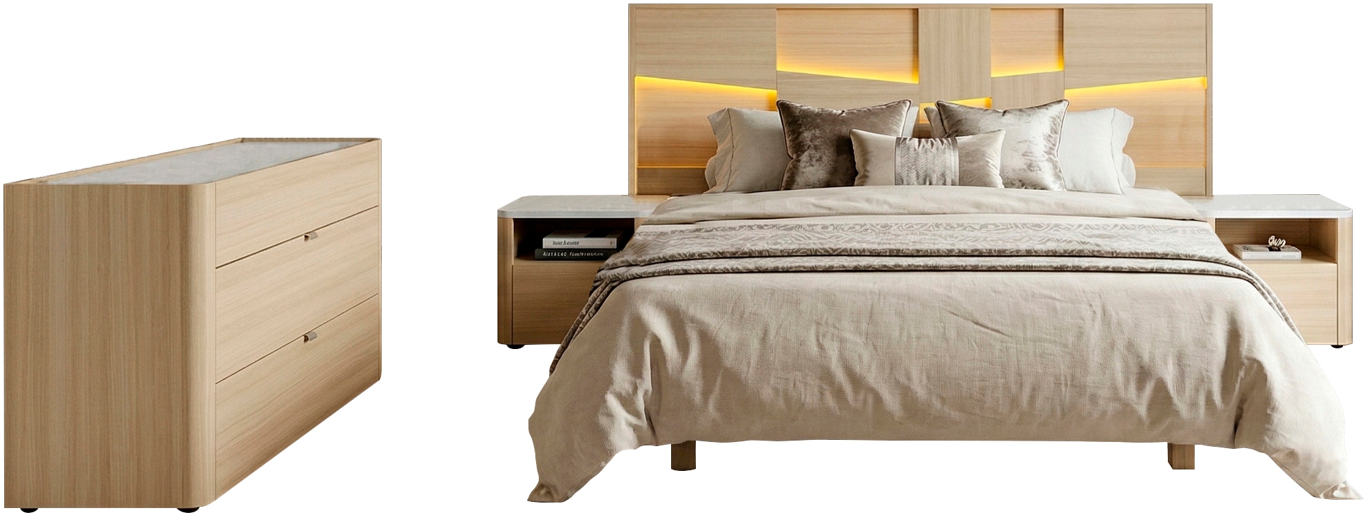 Gami Schlafzimmer-Set "SILVA" 4 tlg. Ein funktionales und ästhetisches Schlafzimmer