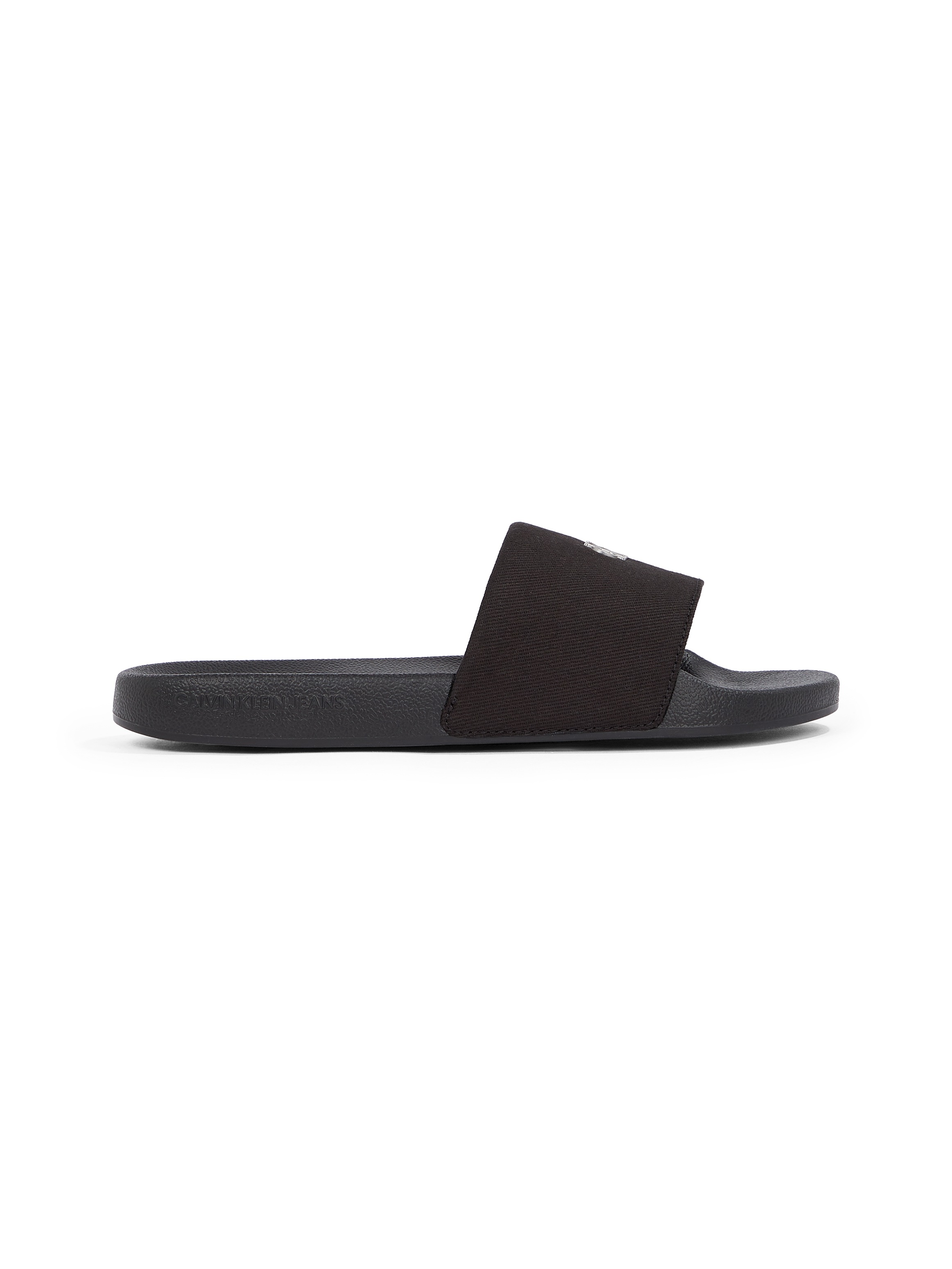 Calvin Klein Jeans Pantolette »SLIDE MONOGRAM HARDWARE«, Poolslides, Schlappen, Sommerschuh, Strandschuh zum Schlupfen