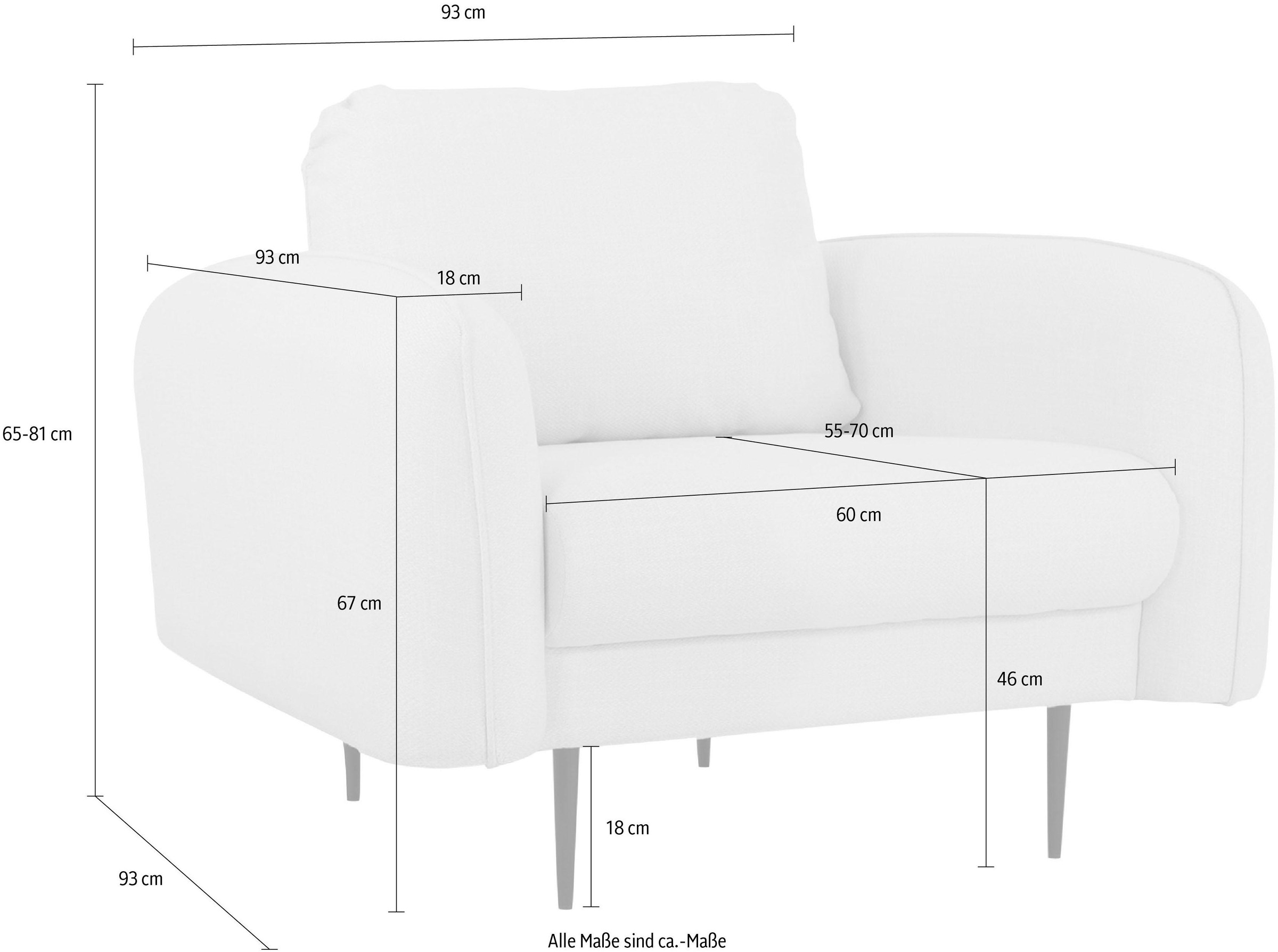 Home affaire Sessel "Skidi" mit losem Rückenkissen und Keder oben auf der A günstig online kaufen