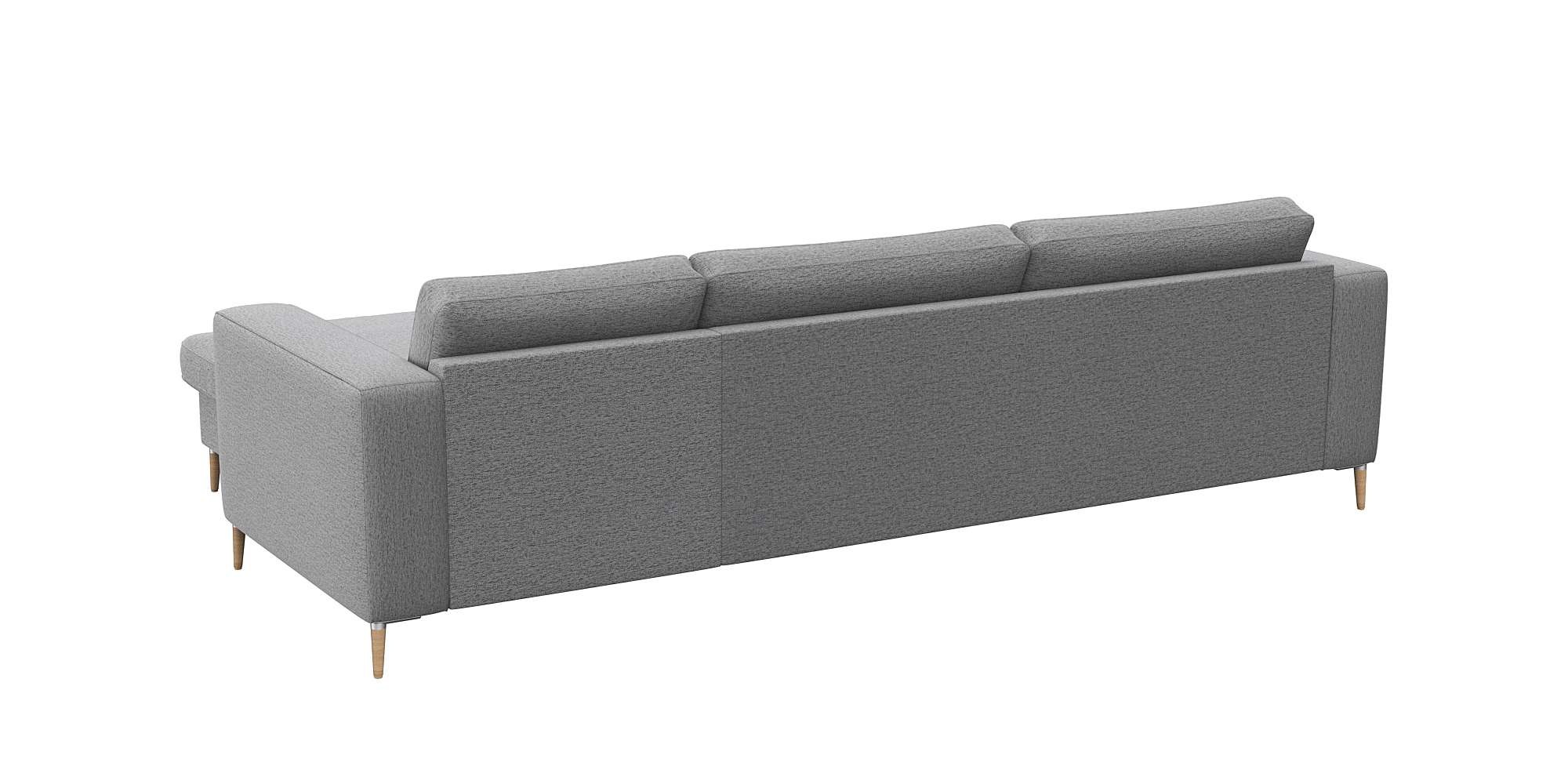 FLEXLUX Ecksofa »Fiore, super Sitzkomfort durch Kaltschaum im Sitz, L-Form« breite Armlehnen, Kaltschaum, Füße Alu+ Eiche