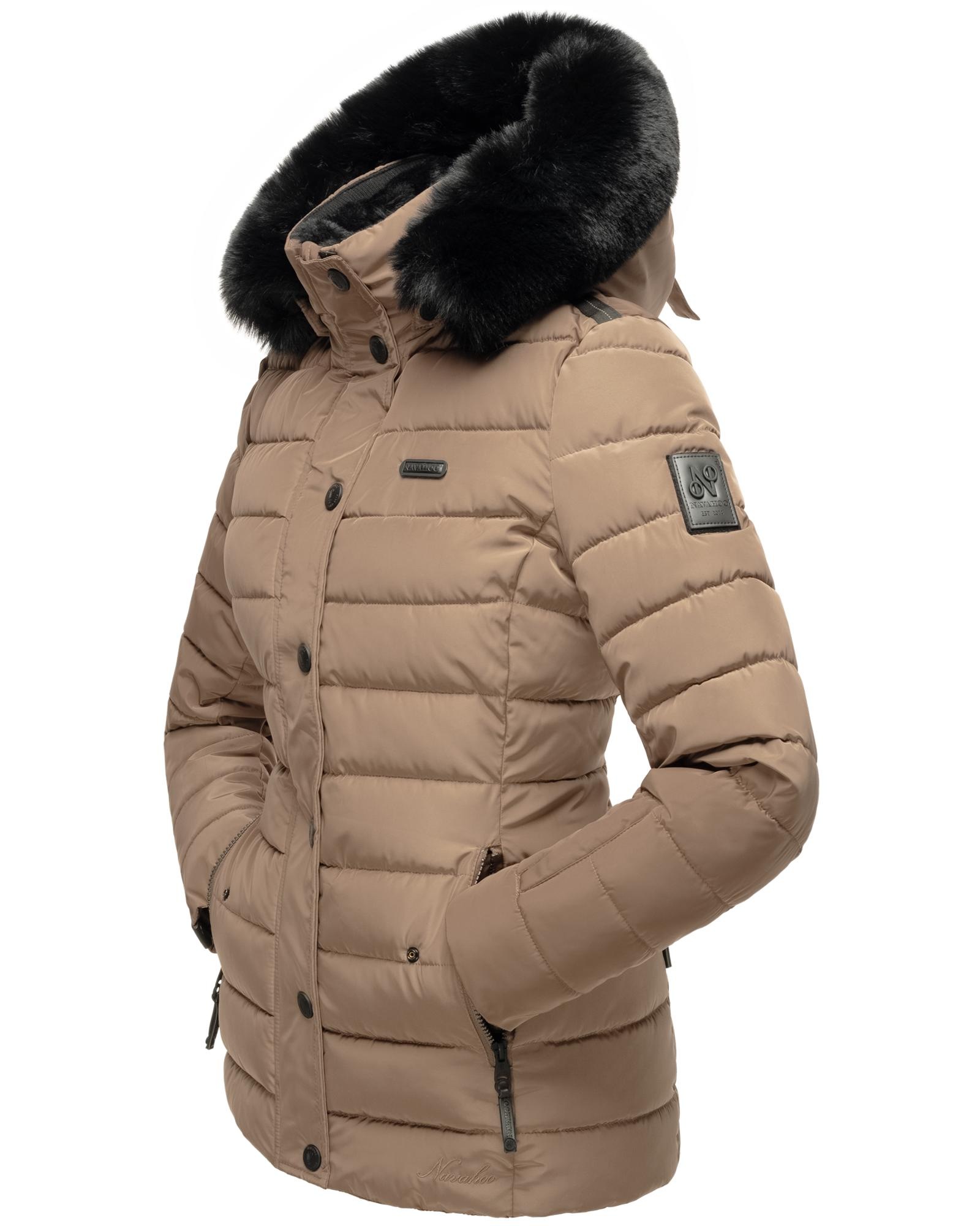 Navahoo Steppjacke »Milianaa«, mit Kapuze, Edle Winterjacke mit weicher Kunstfell-Kapuze
