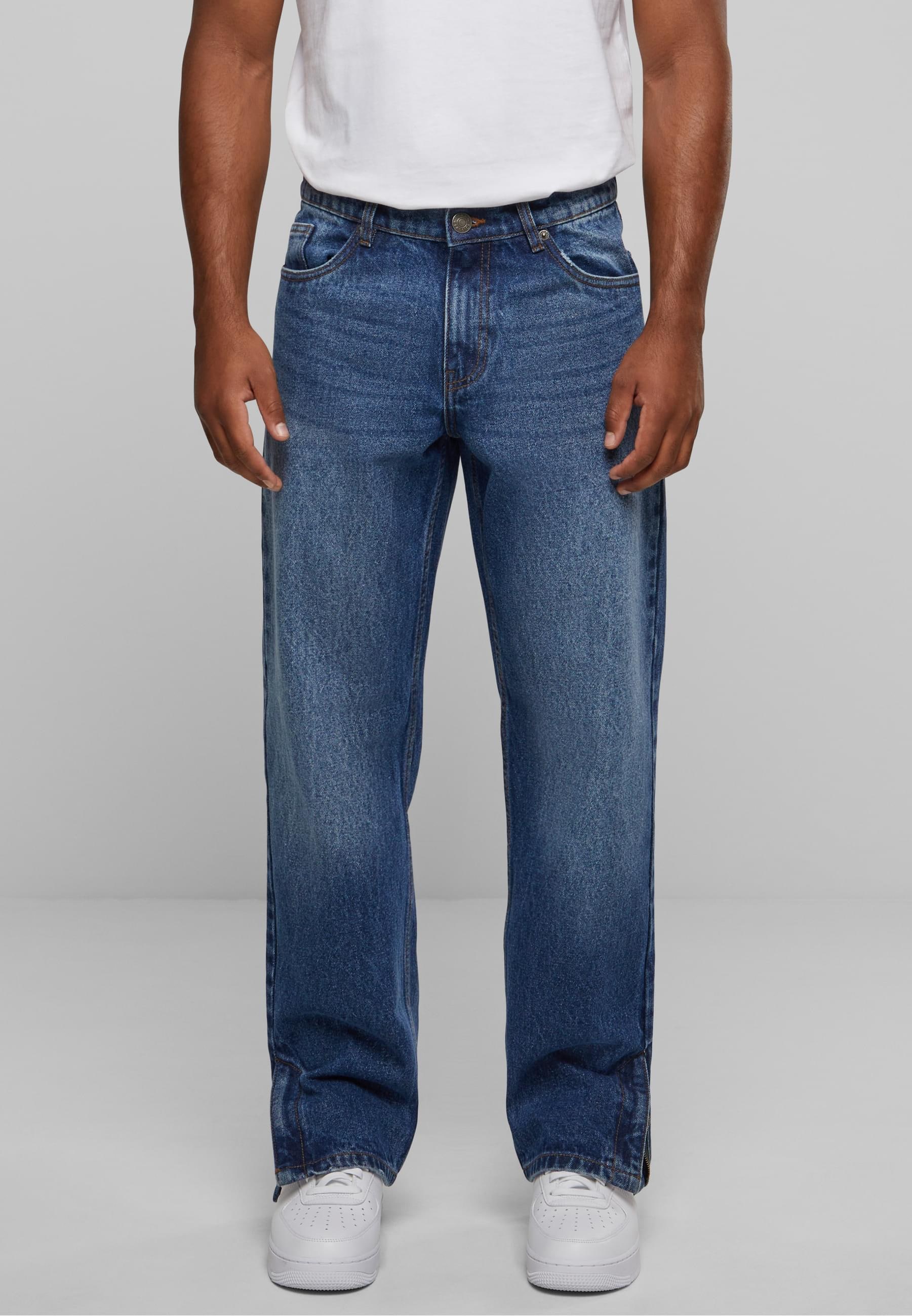 URBAN CLASSICS Bequeme Jeans »Urban Classics Herren Heavy Ounce Straight Fit Zipped Jeans«