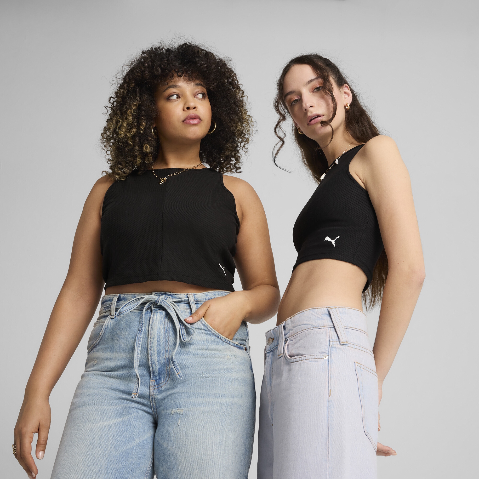PUMA T-Shirt »WARDROBE ESS Geripptes Crop-Top Damen«