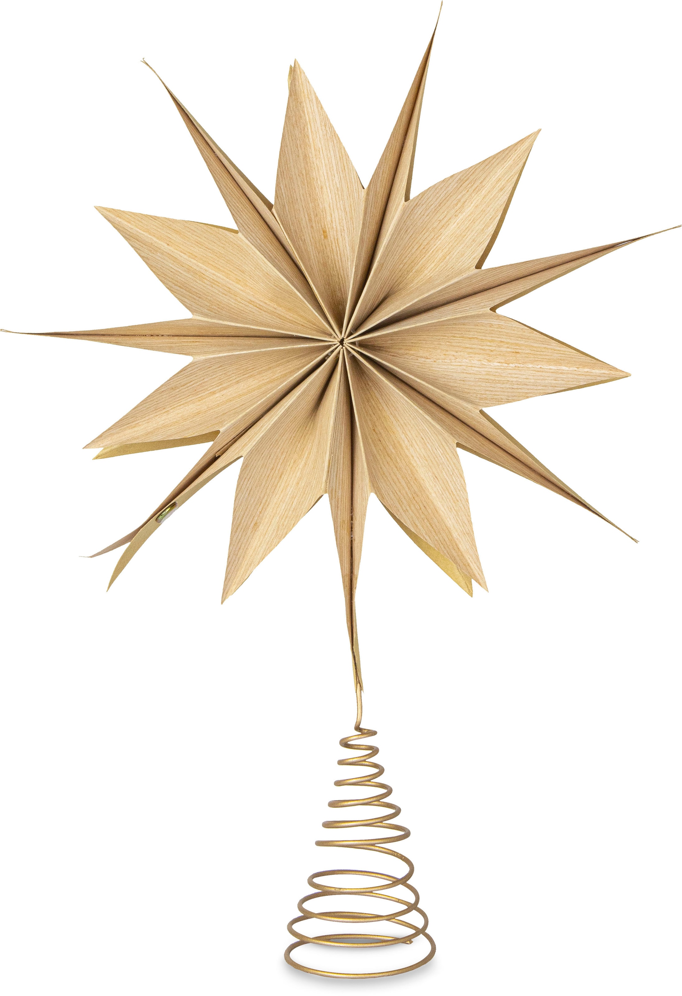 mit andas Christbaumspitze ca. Höhe und Kraftpapier, BAUR Holz cm Christbaumschmuck, tlg.), aus (1 Levring, Metallfuß«, Weihnachtsdeko, »Faltstern | 33,5