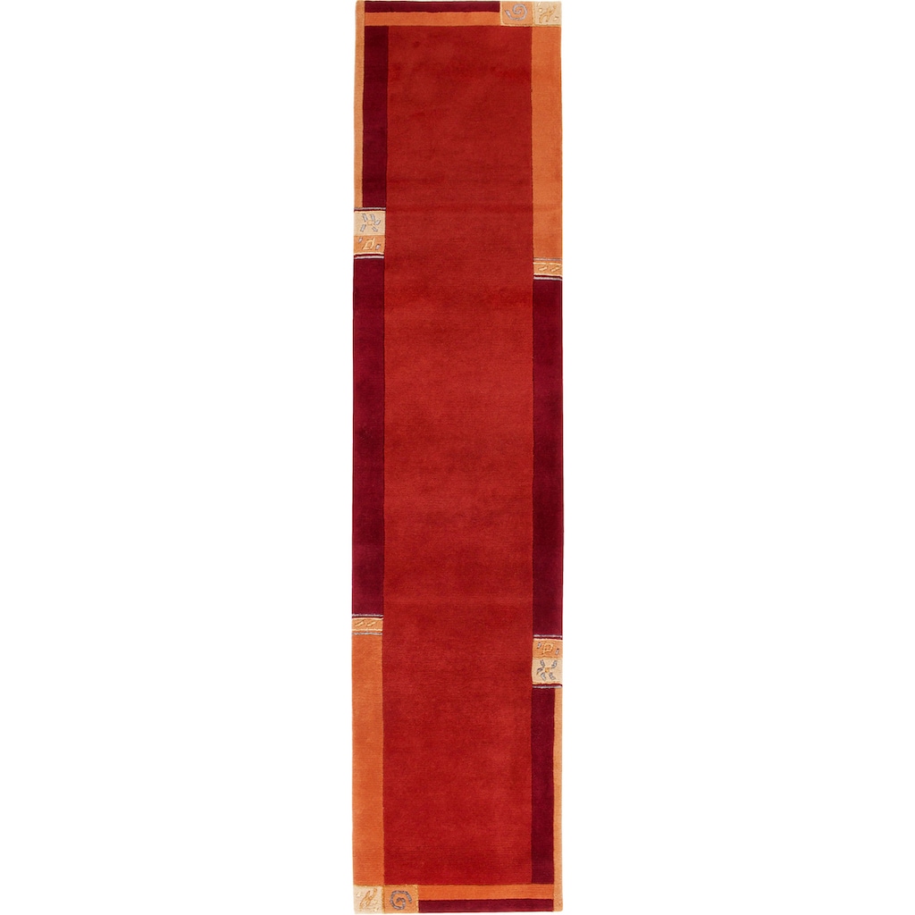 Wohnen Teppiche LUXOR living Läufer »India«, rechteckig, 20 mm Höhe, Teppich-Läufer, reine Wolle, handgeknüpft, mit Bordüre, ide