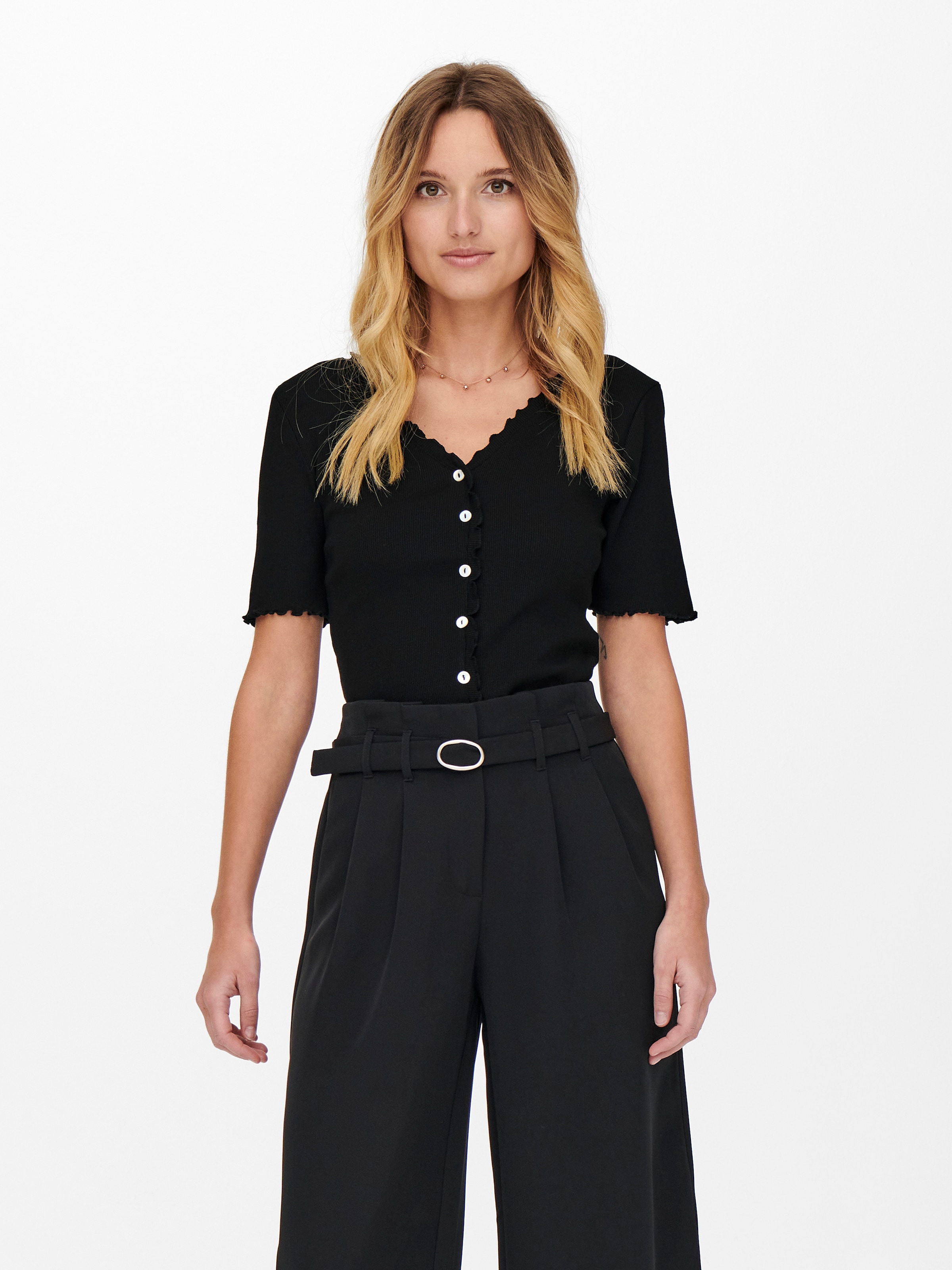 ONLY Kurzarmshirt »ONLLAILA S/S BUTTON Marš...