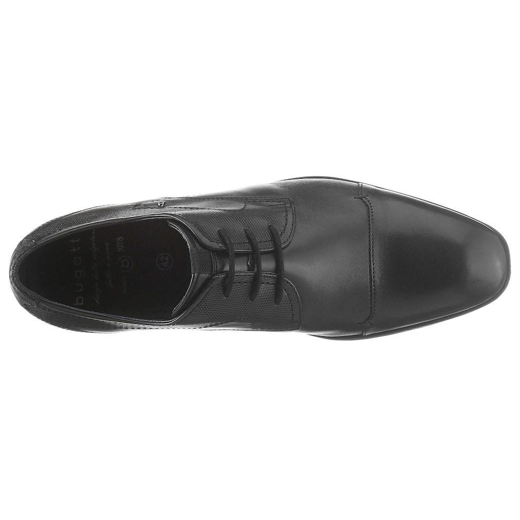 Schuhe Schuhtrends für Herren bugatti Schnürschuh, mit dezenten Ziernähten schwarz