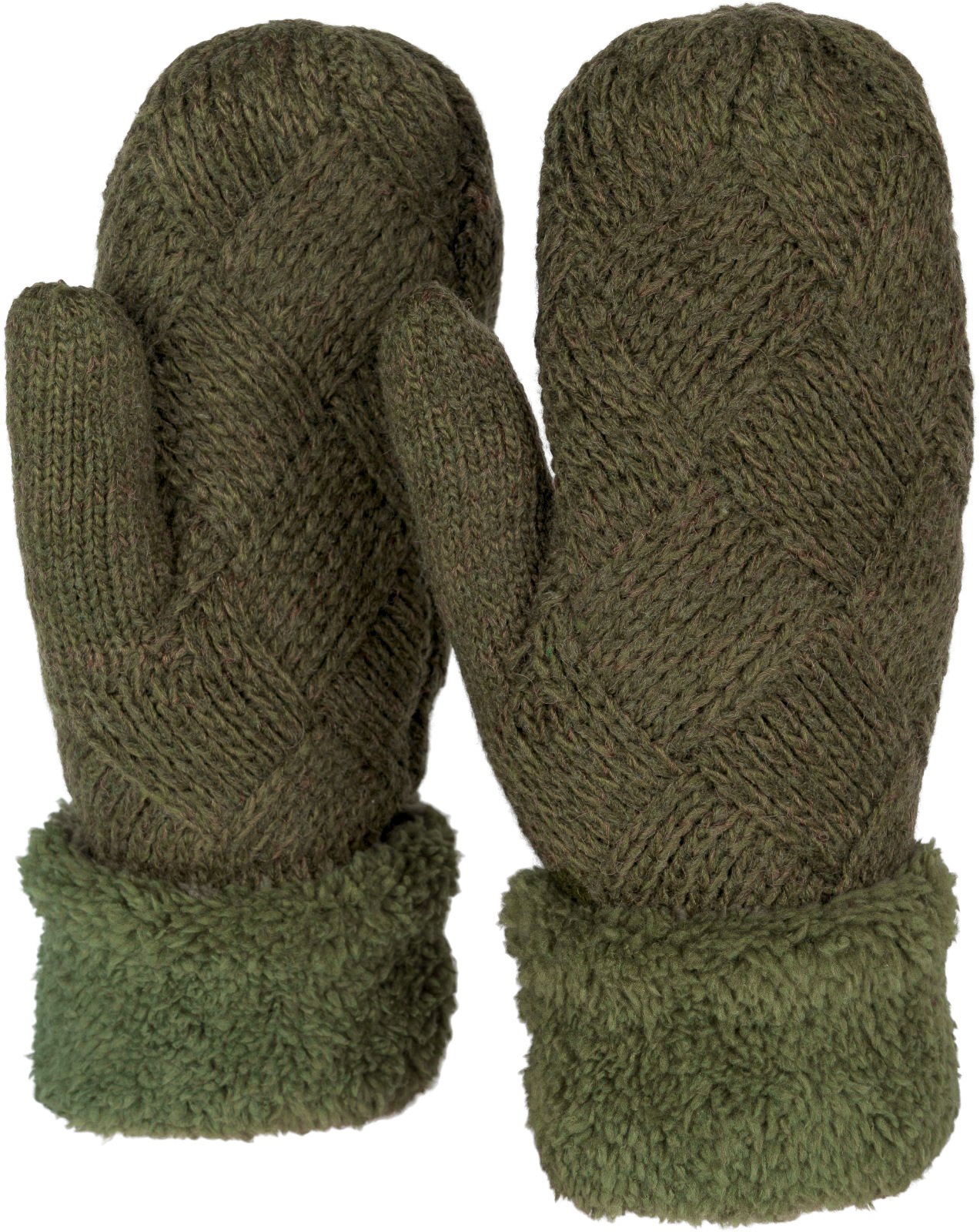 styleBREAKER Fäustlinge "Strickhandschuhe Fäustlinge mit Rauten Muster und Fleece" 1 Stk.