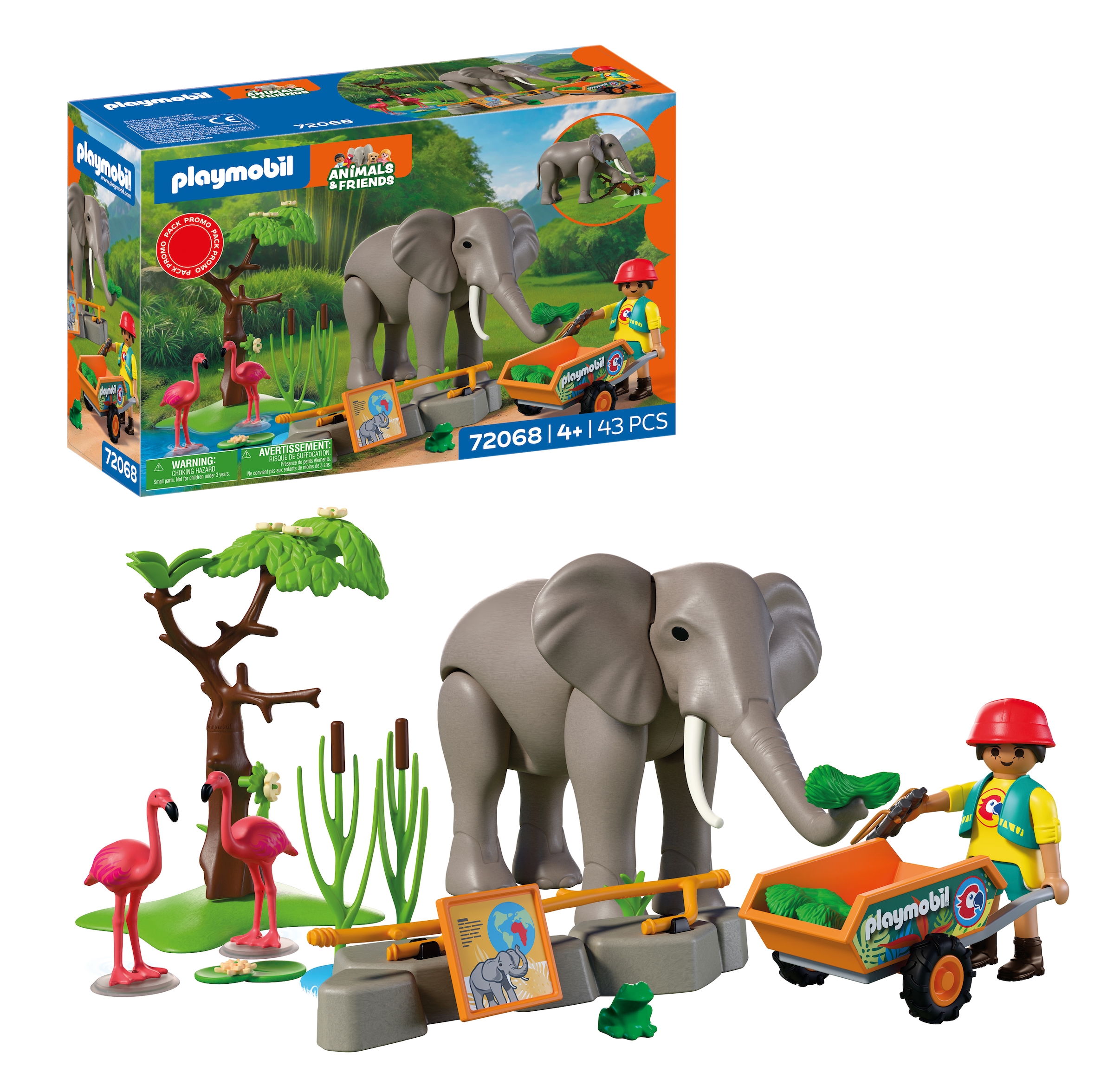 Playmobil® Konstruktions-Spielset »Elefant mit Tierpfleger (72068), Animals & Friends« Made in Europe