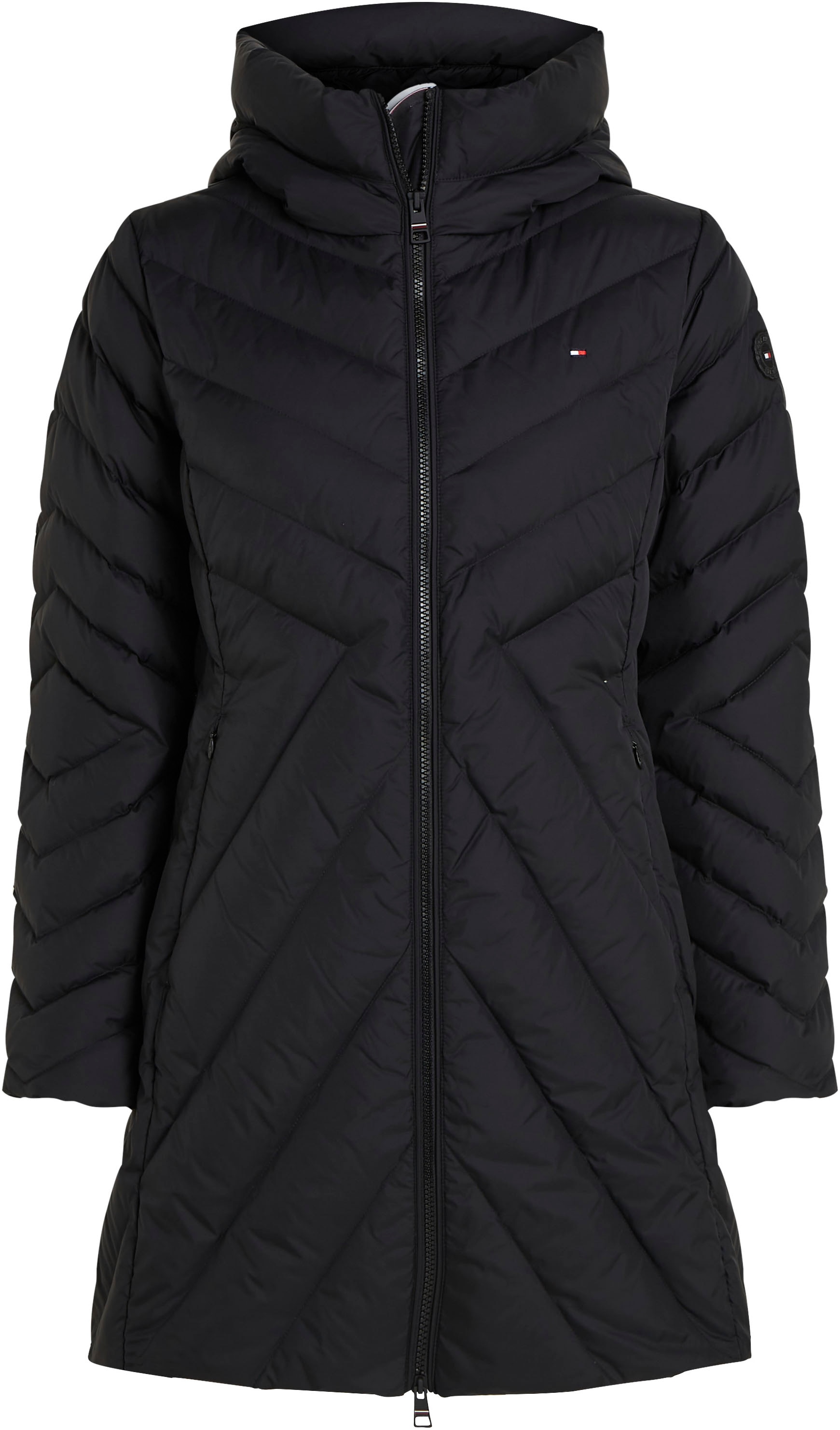 Tommy Hilfiger Steppmantel »CHEVRON MW PADDED COAT«, mit mittelstarker Wattierung und Tommy Hilfiger Markenlabel