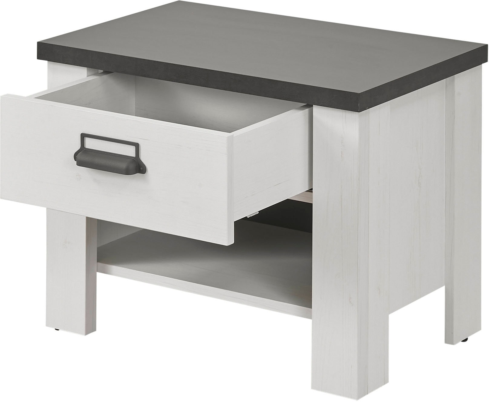 Home affaire Nachtkommode »SHERWOOD«, mit Apothekergriff aus Metall, Schubkasten "Soft close", Breite 60 cm