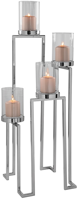 Fink Kerzenhalter "GRANT, Weihnachtsdeko" aus Edelstahl und Glas, 4-flammig günstig online kaufen
