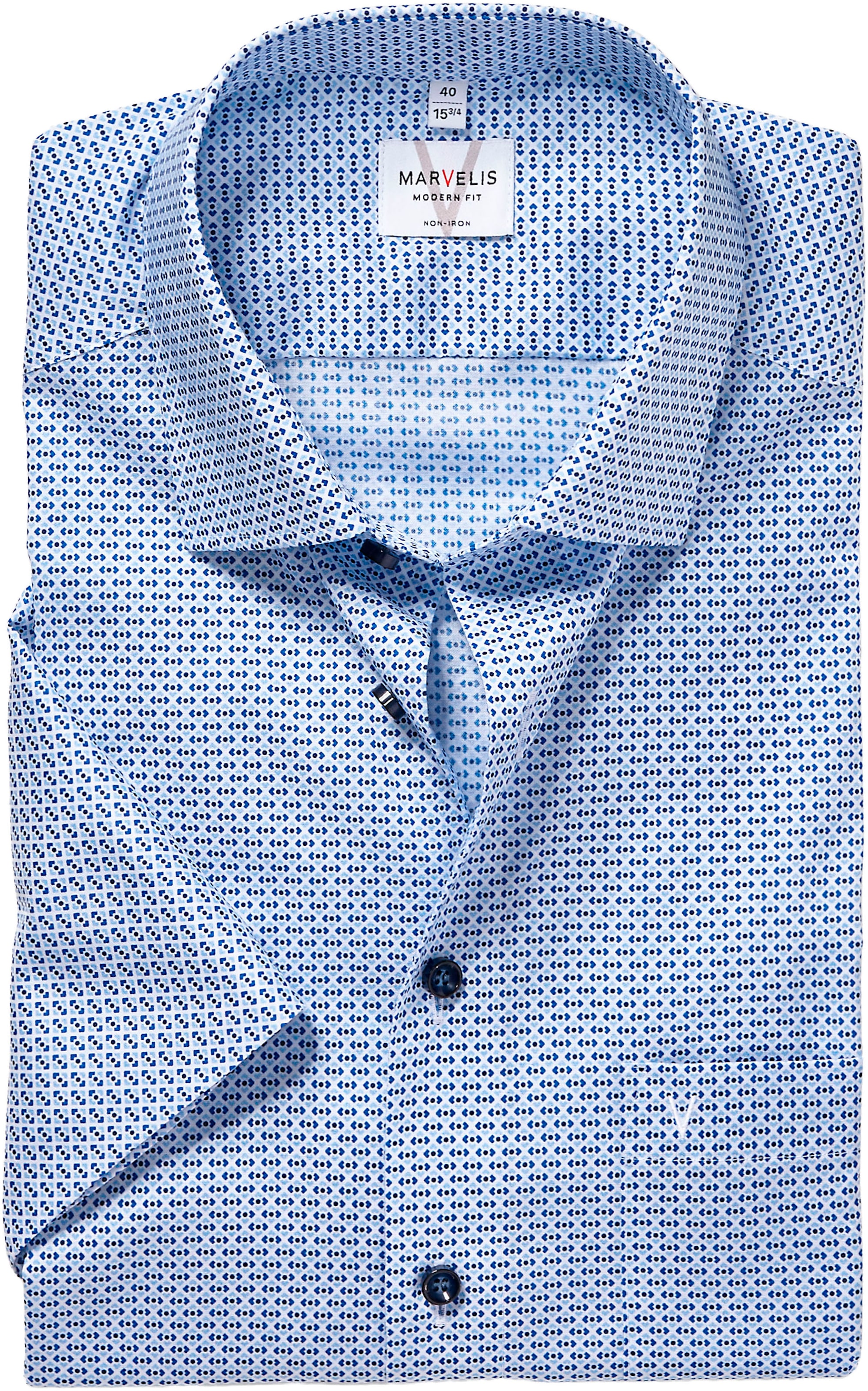 MARVELIS Kurzarmhemd mit New-Kentkragen, modern fit, bügelfrei günstig online kaufen
