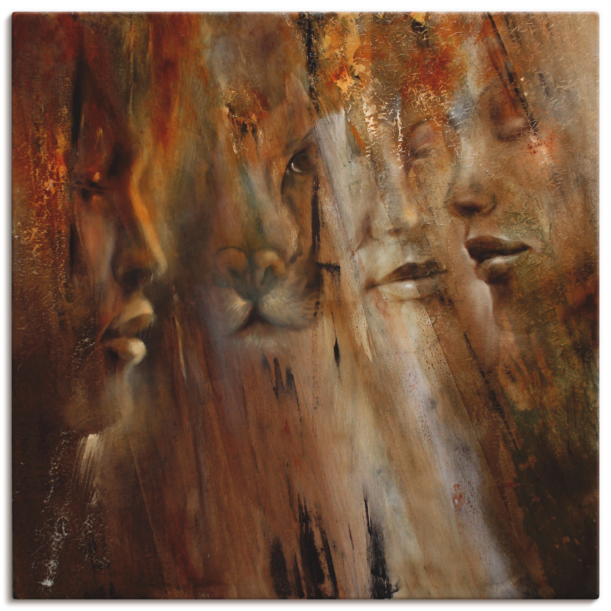 Artland Leinwandbild "Gesichter" Animal Fantasy 1 Stk. tlg. auf Holzrahmen günstig online kaufen