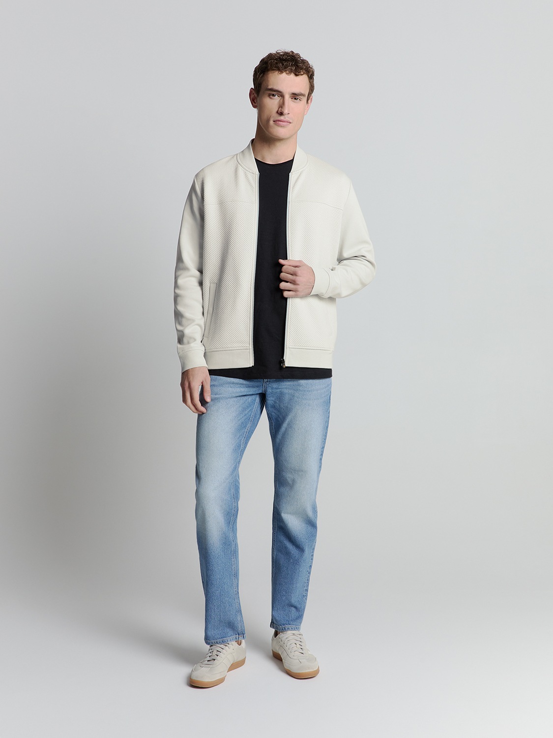 NO EXCESS Sweater »No Excess Jacquard sweatshirt mit Vollreißverschluss«