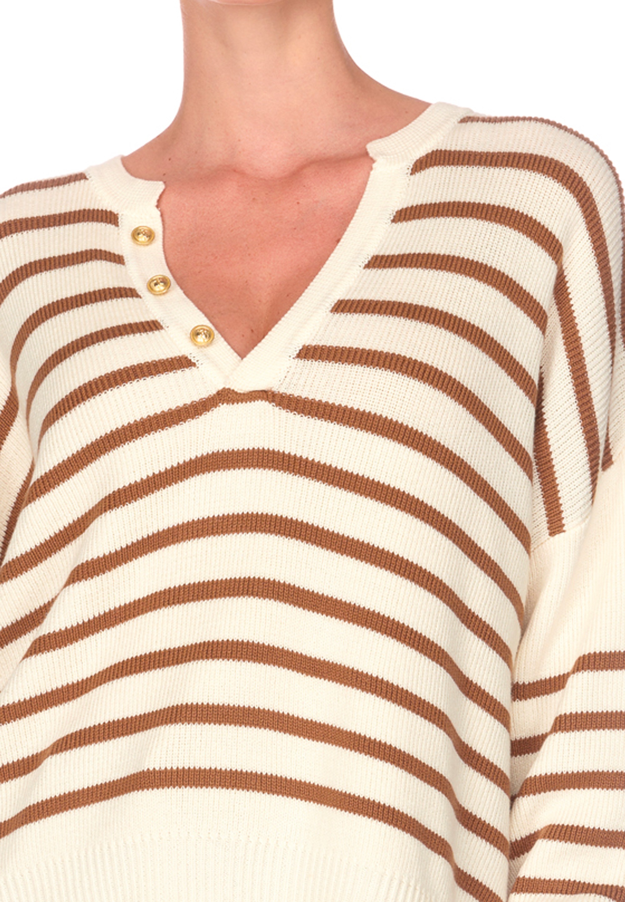 Le Temps Des Cerises Strickpullover »LOBELIE«, im gestreiften Design