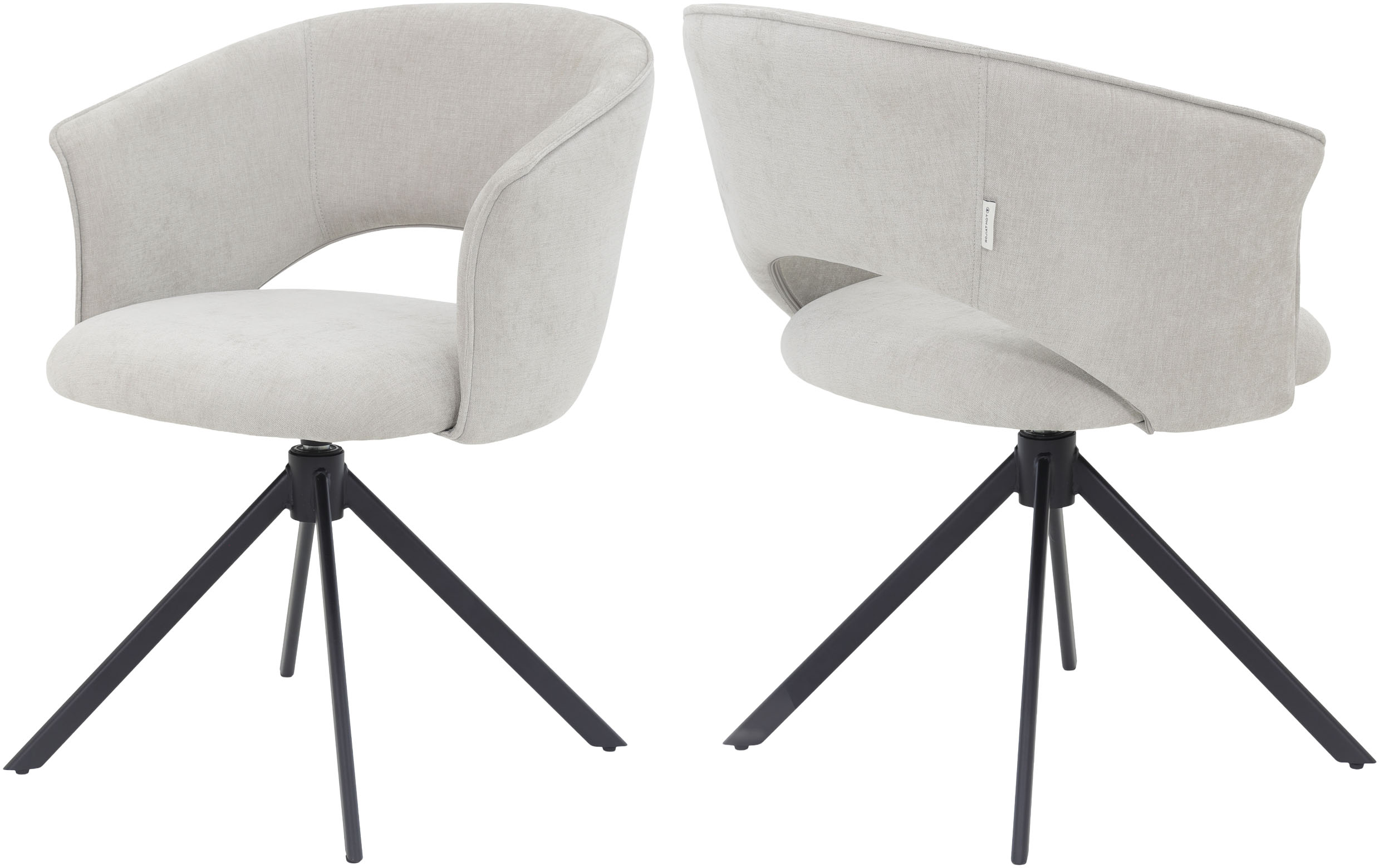 TOM TAILOR HOME "CURVY ARMCHAIR" (Set) 2 Stk.mit Armlehnen, drehbar, Rückholfunktion, Rückenausschnitt