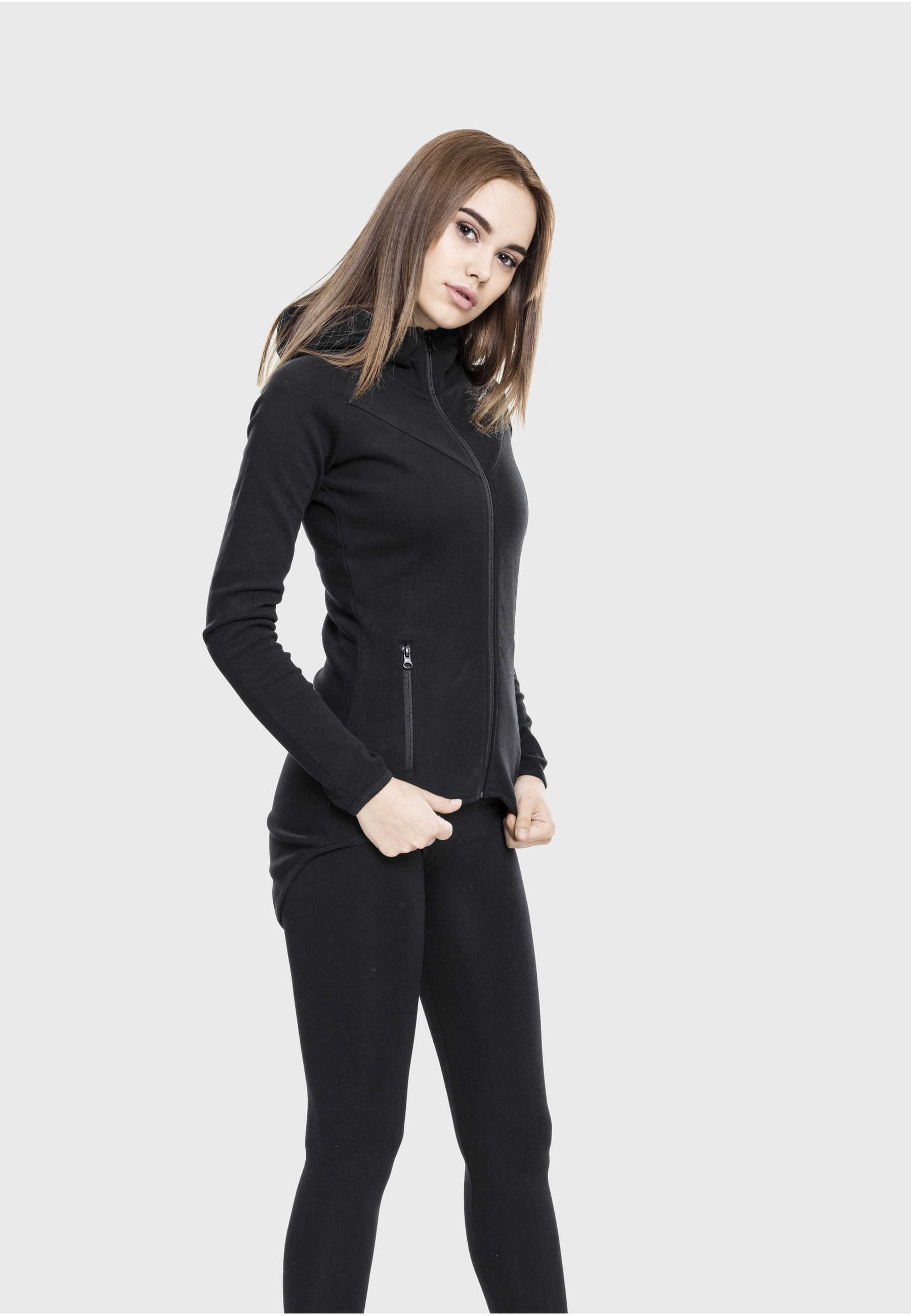 URBAN CLASSICS Sweatjacke »Urban Classics Damen Ladies Athletic Interlock Zip Hoody« 1 Stk.