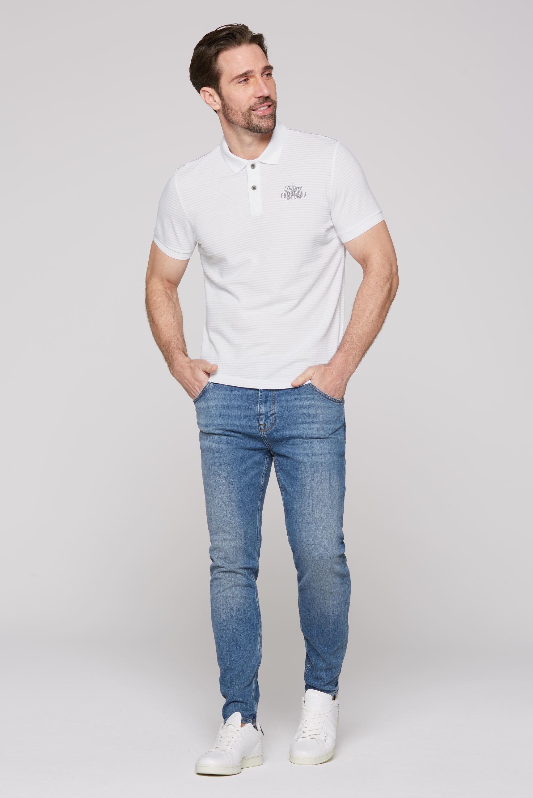 CAMP DAVID Poloshirt, mit großem Rücken-Print
