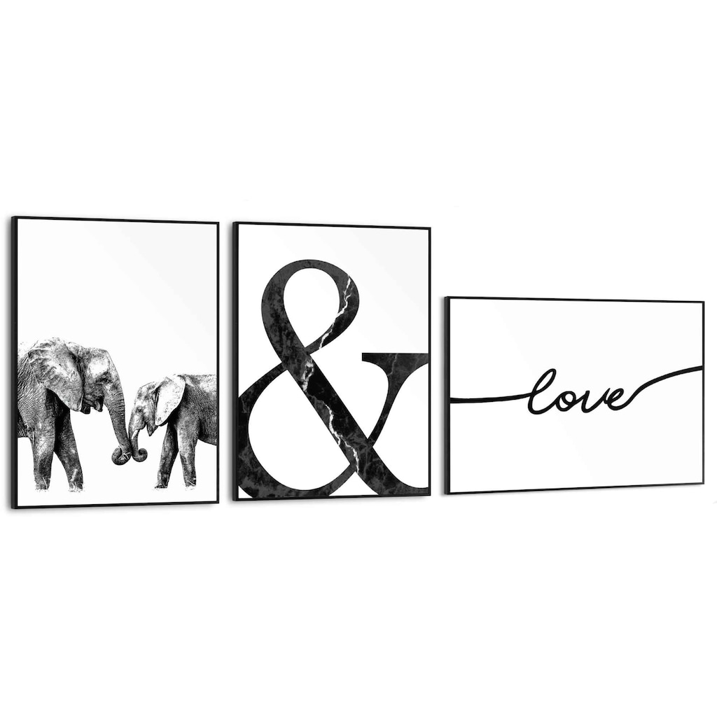 Reinders! Wandbild »Liebe Elefant - Modern - Minimalistisch - Trendy«, (3 St.)